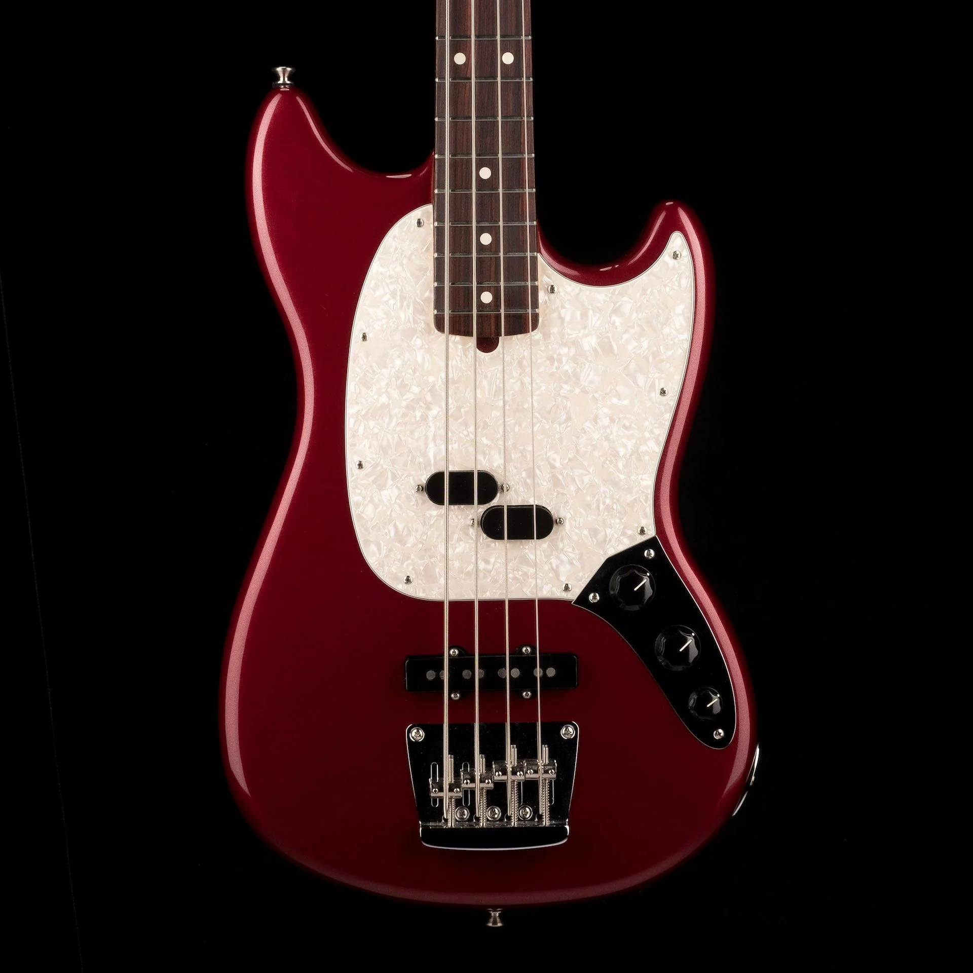 Used Fender American Performer Mustang Bass Aubergine with Gig Bag