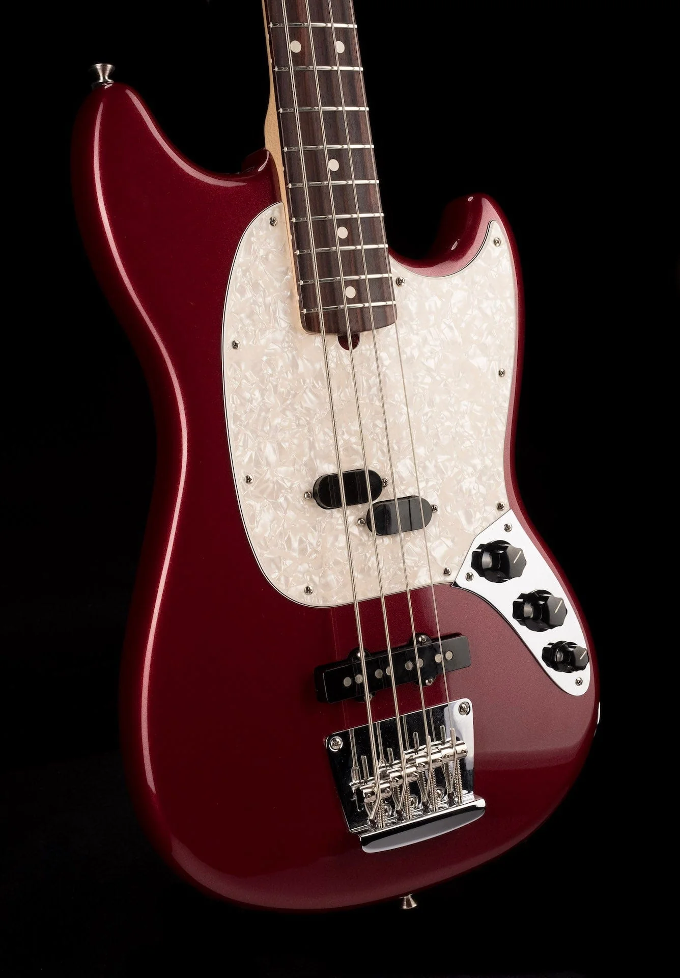Used Fender American Performer Mustang Bass Aubergine with Gig Bag - Image 10