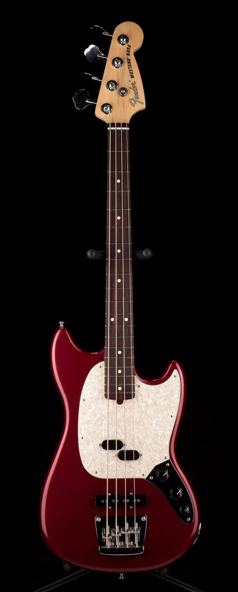 Used Fender American Performer Mustang Bass Aubergine with Gig Bag - Image 2