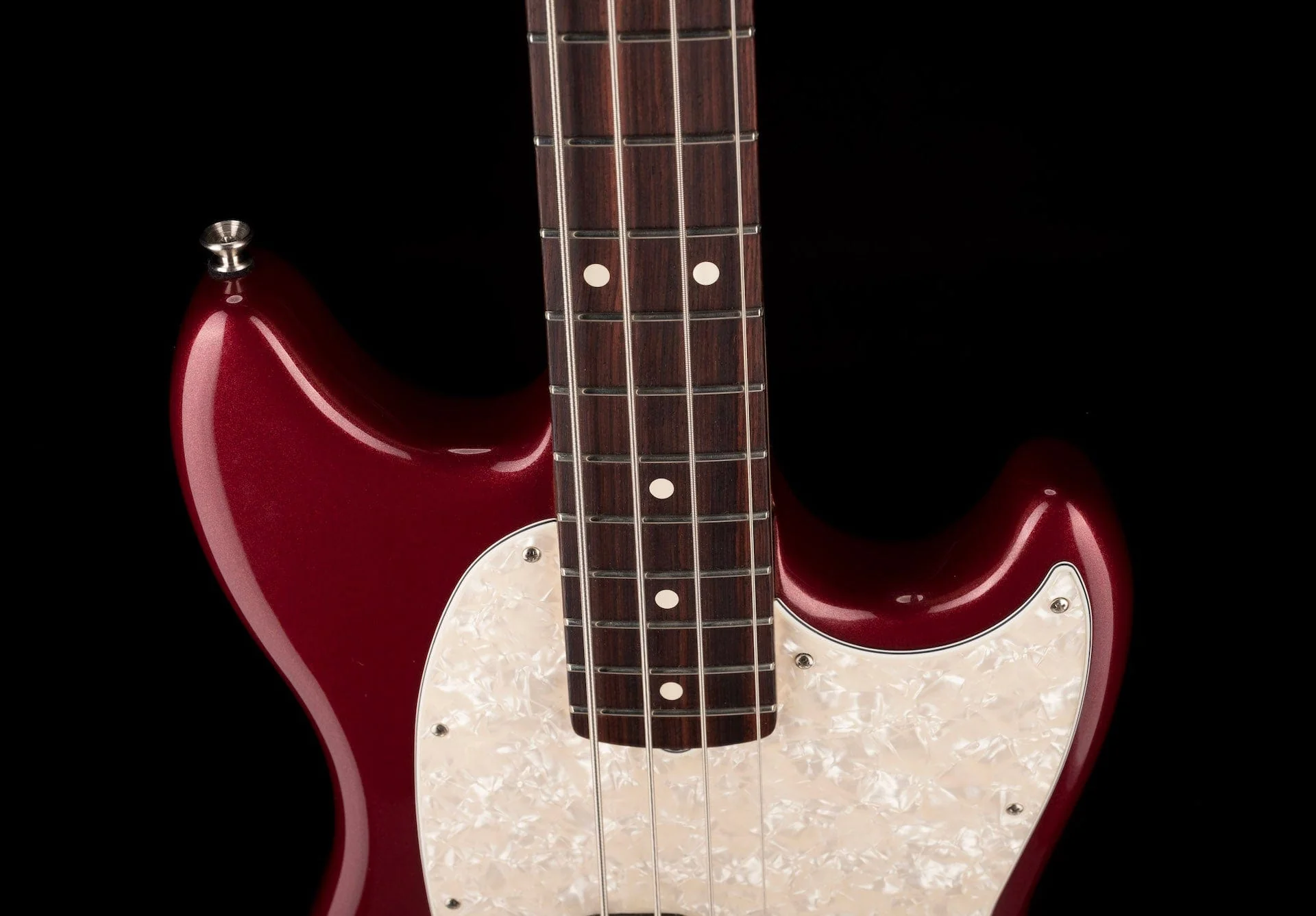 Used Fender American Performer Mustang Bass Aubergine with Gig Bag - Image 3