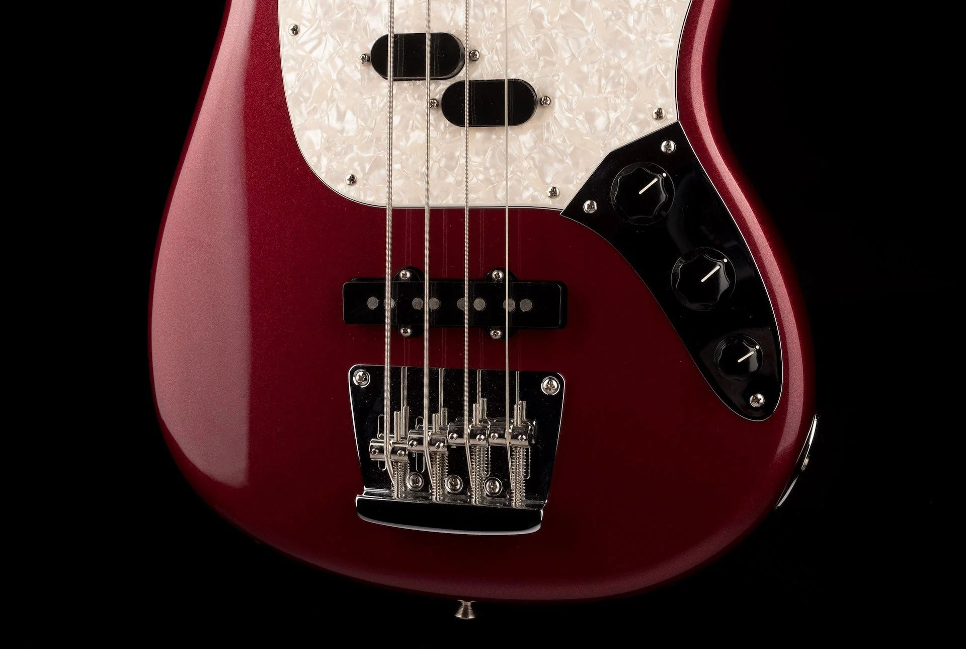 Used Fender American Performer Mustang Bass Aubergine with Gig Bag - Image 5