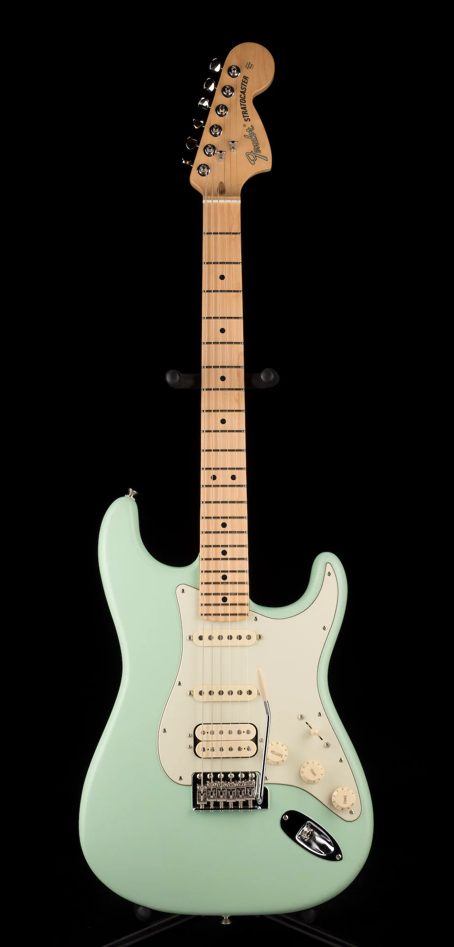 Used 2018 Fender American Performer Stratocaster HSS Satin Surf Green with Gig Bag - Image 2