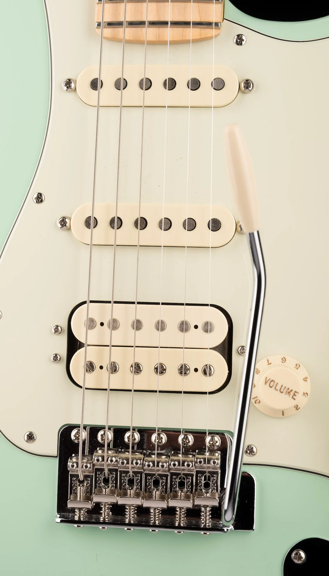 Used 2018 Fender American Performer Stratocaster HSS Satin Surf Green with Gig Bag - Image 7