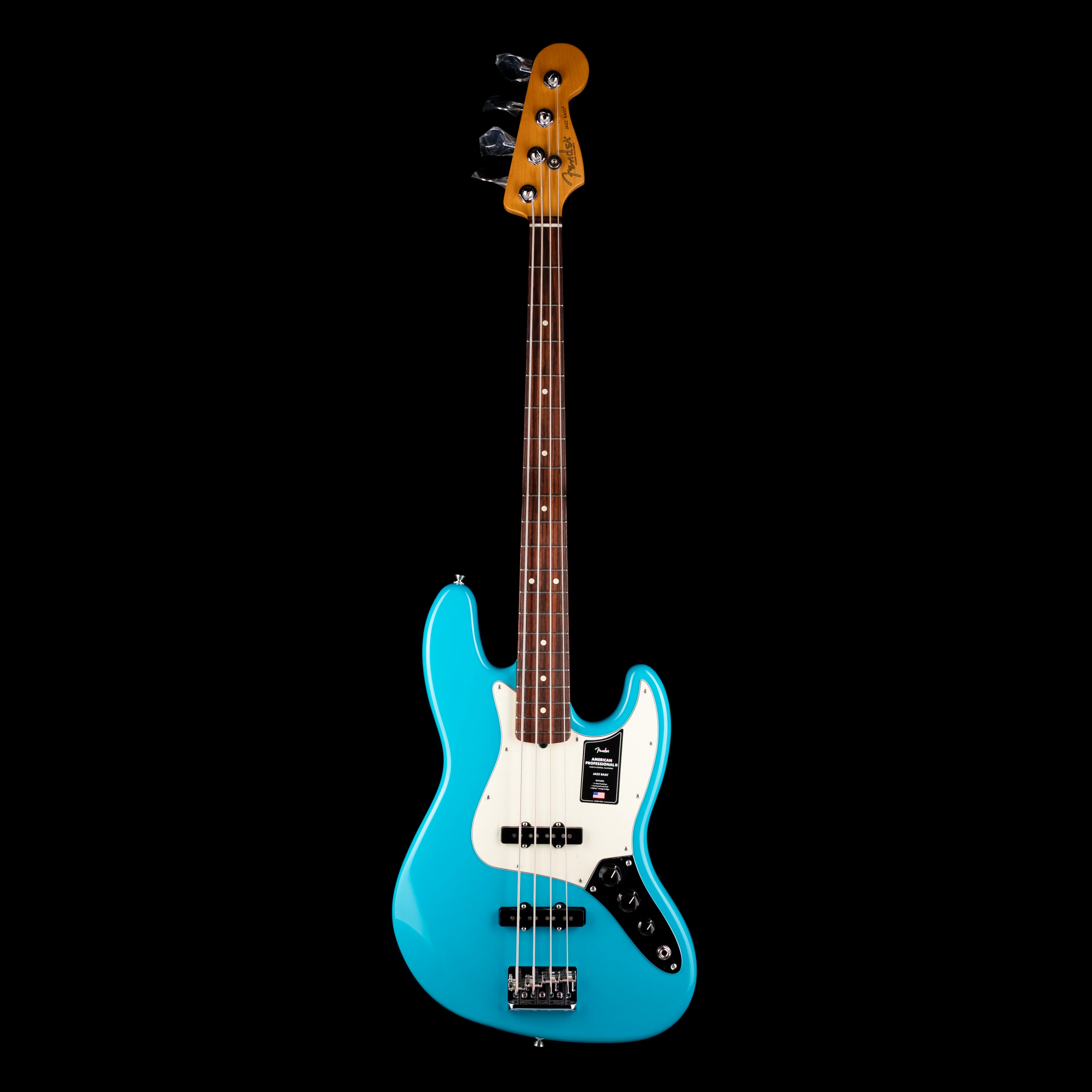 Used Fender American Professional II Jazz Bass Miami Blue With OHSC - Image 2