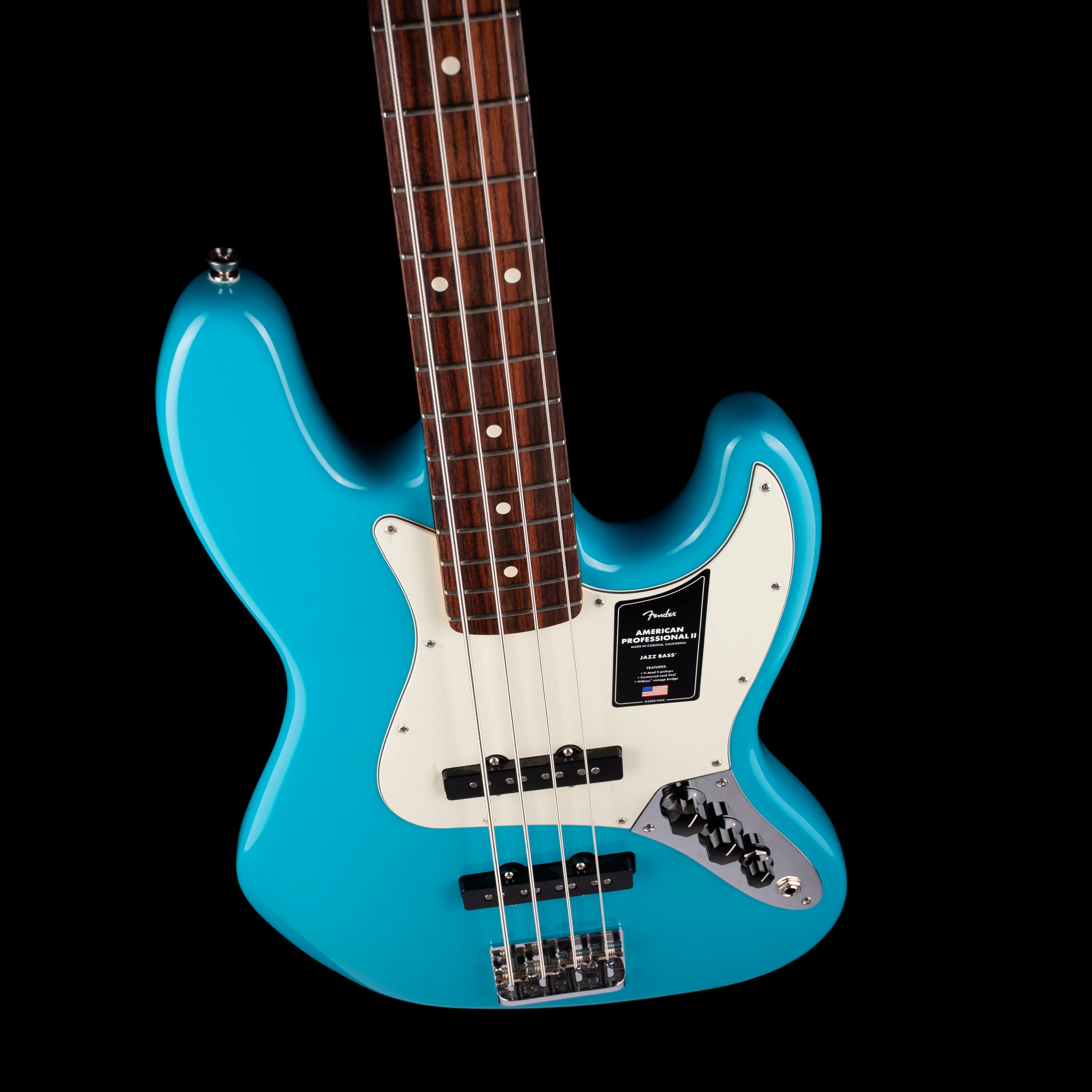 Used Fender American Professional II Jazz Bass Miami Blue With OHSC - Image 3