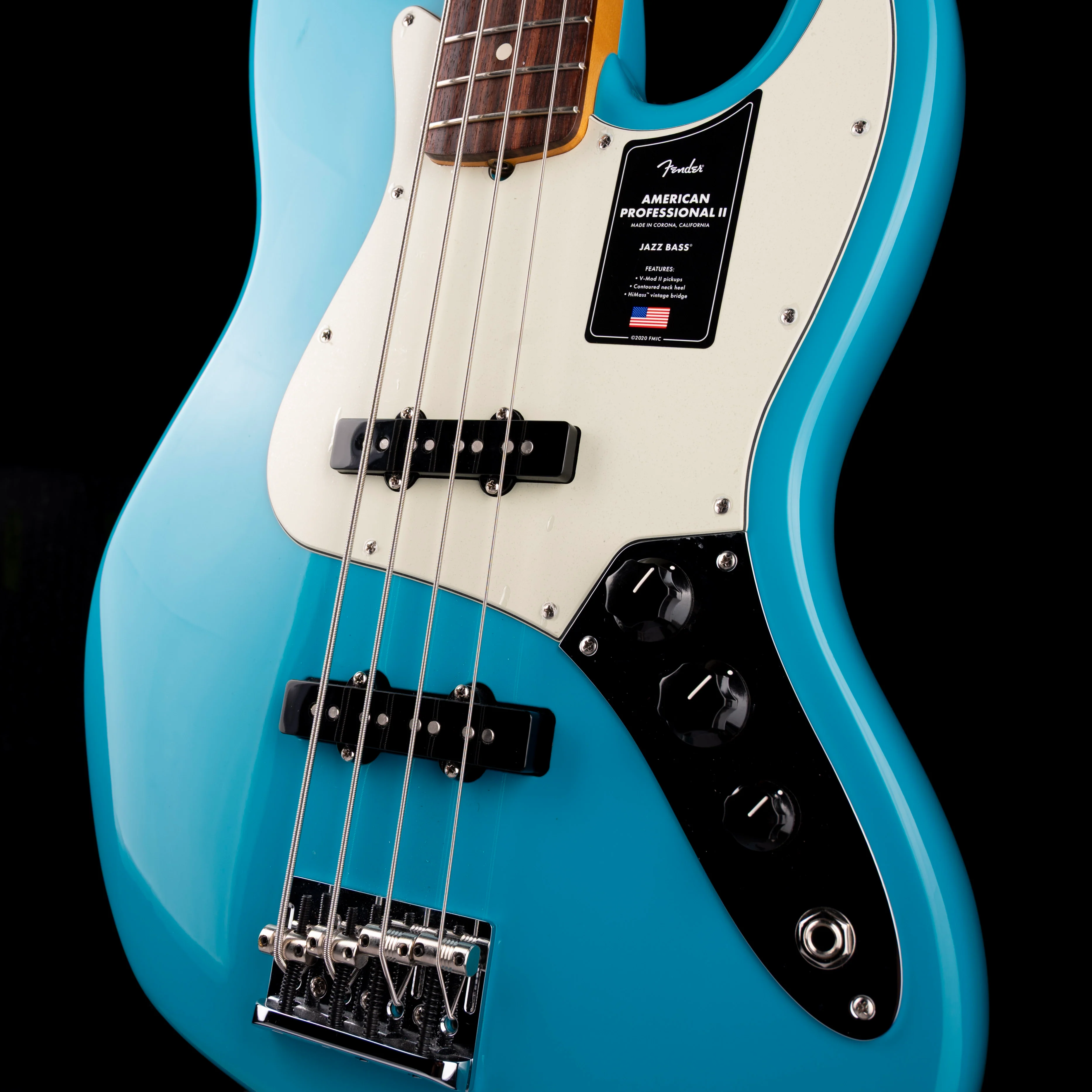 Used Fender American Professional II Jazz Bass Miami Blue With OHSC - Image 5