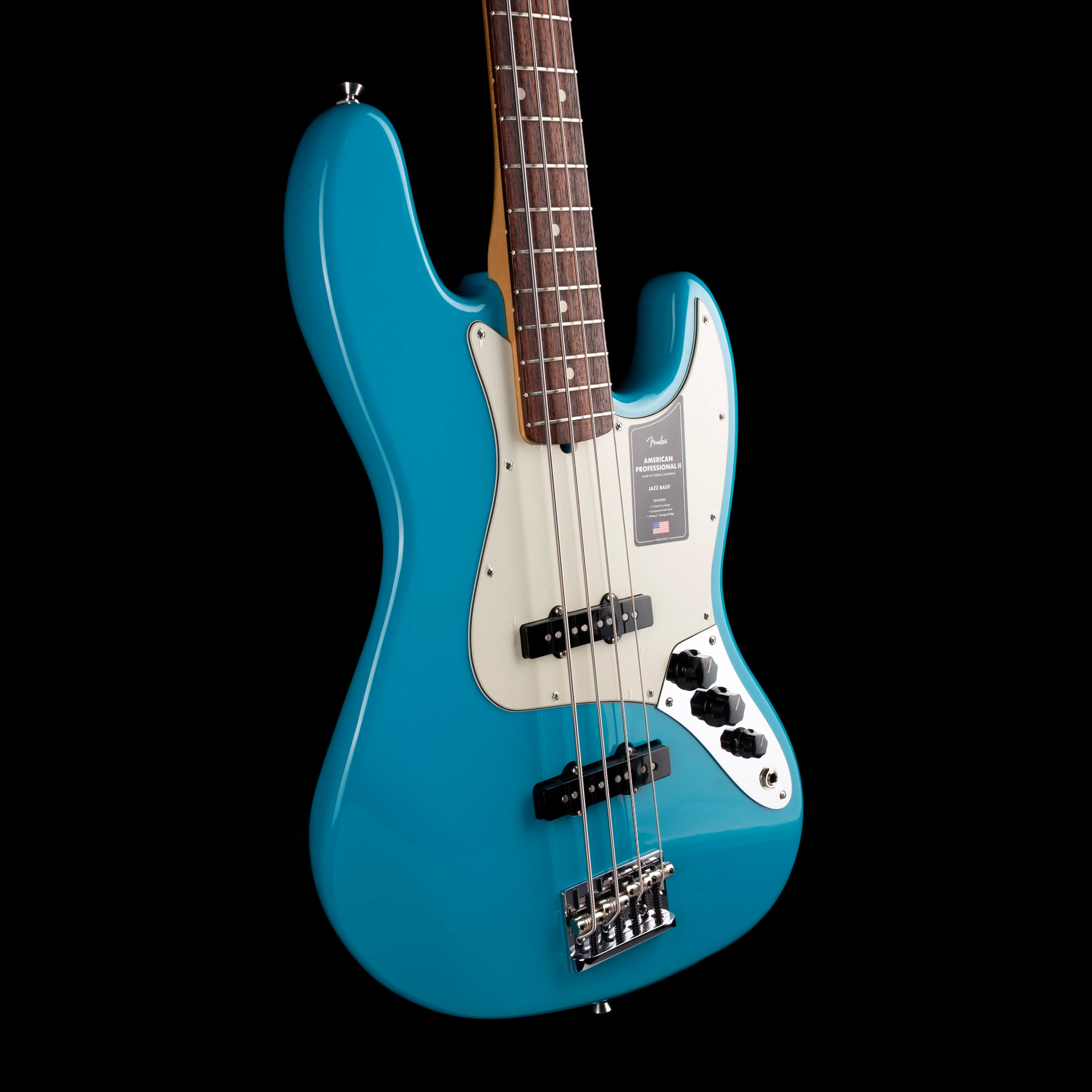 Used Fender American Professional II Jazz Bass Miami Blue With OHSC - Image 6