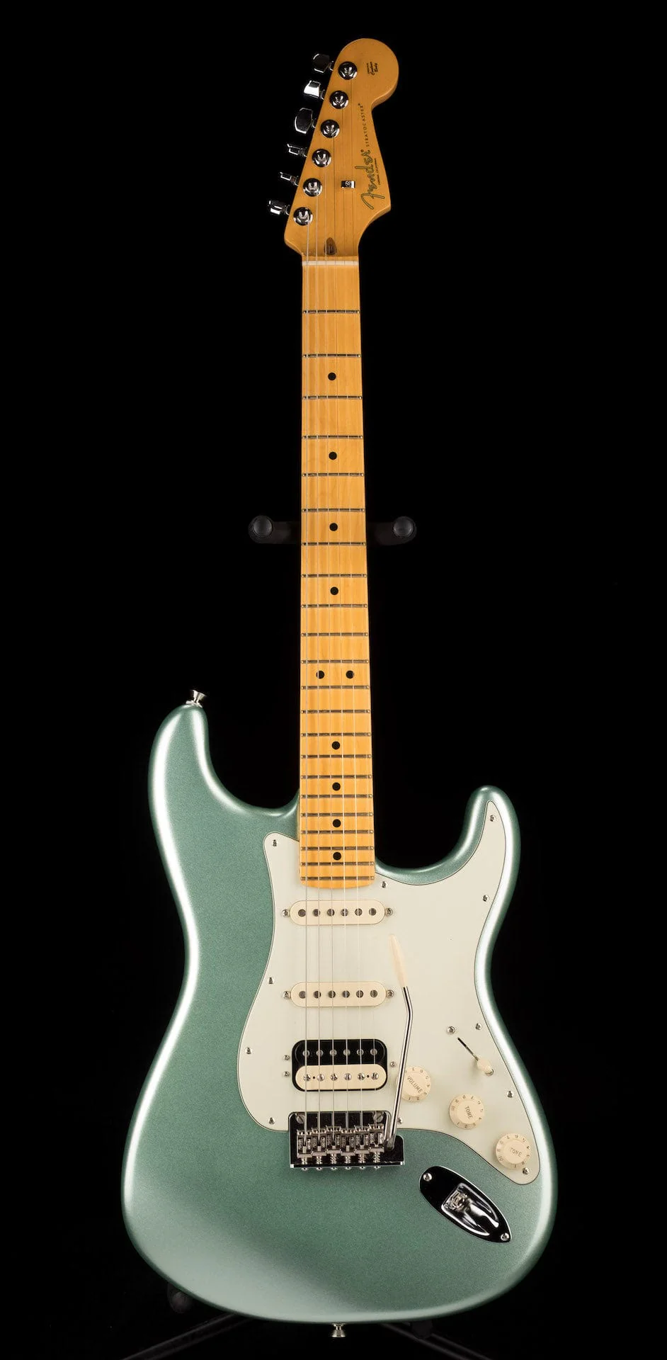 Used 2020 Fender American Professional II Stratocaster HSS Mystic Surf Green with OHSC - US20093155 - Image 2