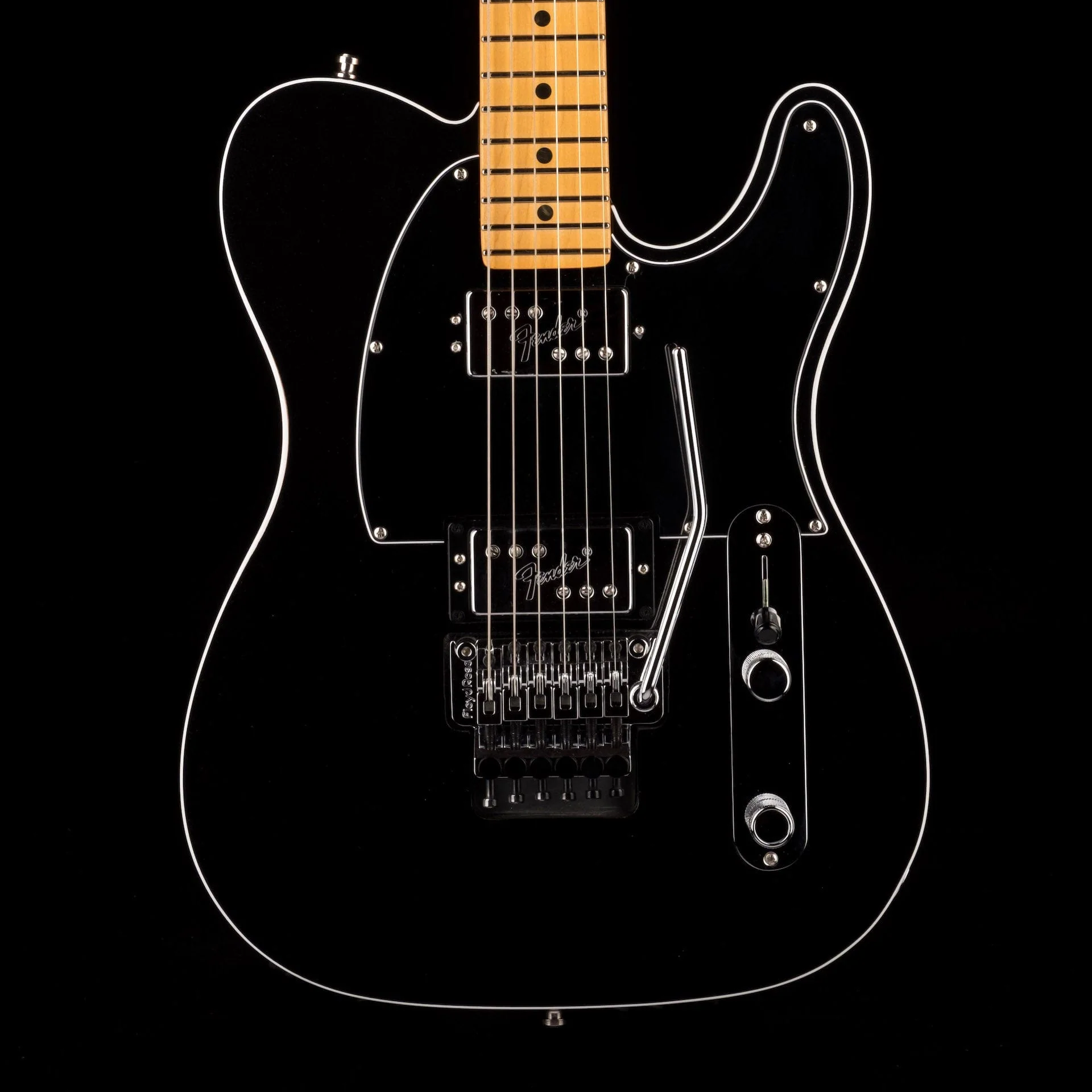 Used 2022 Fender American Ultra Luxe Telecaster Floyd Rose HH Mystic Black with OHSC