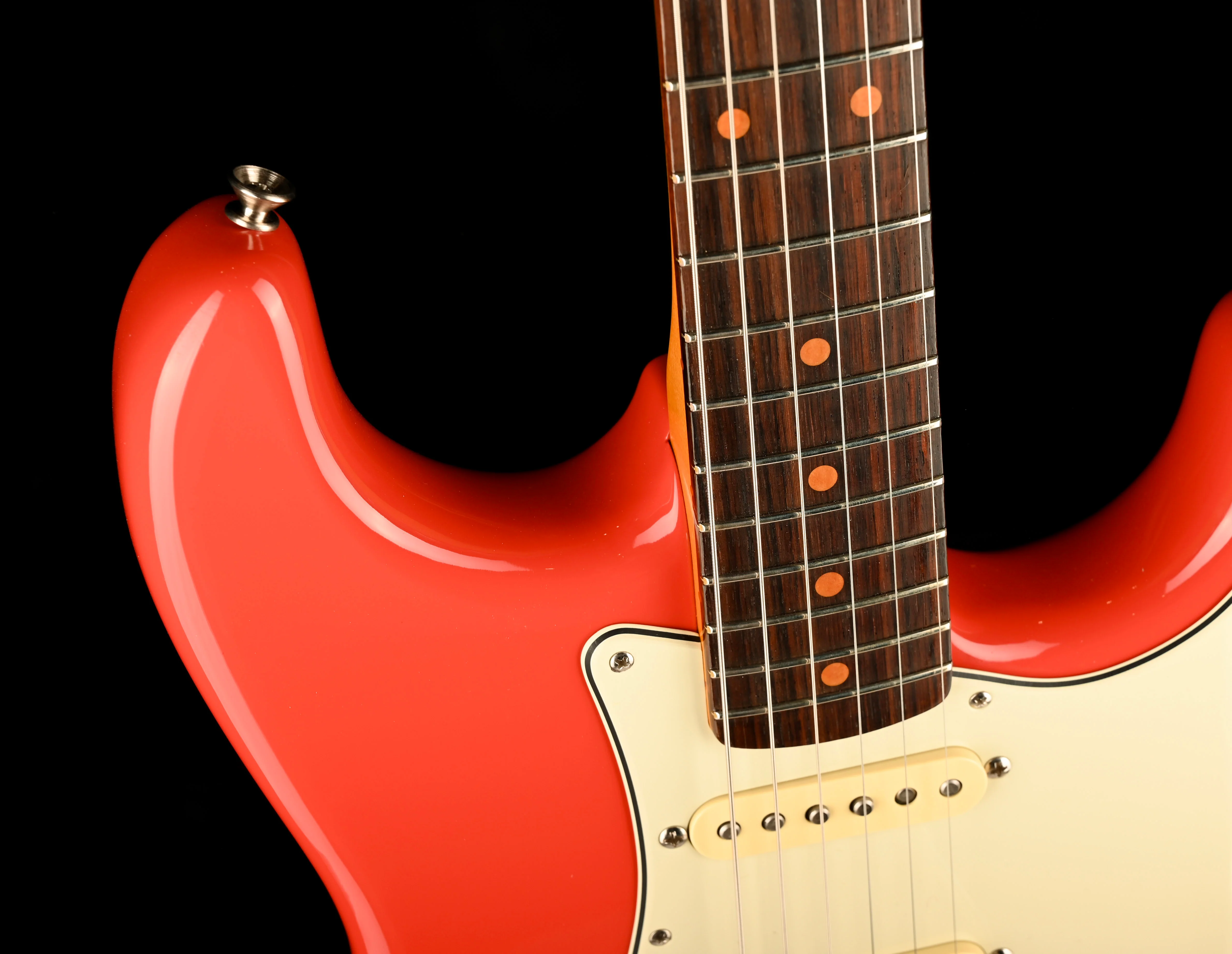 Pre Owned Fender American Vintage II 1961 Stratocaster Fiesta Red with OHSC - Image 3