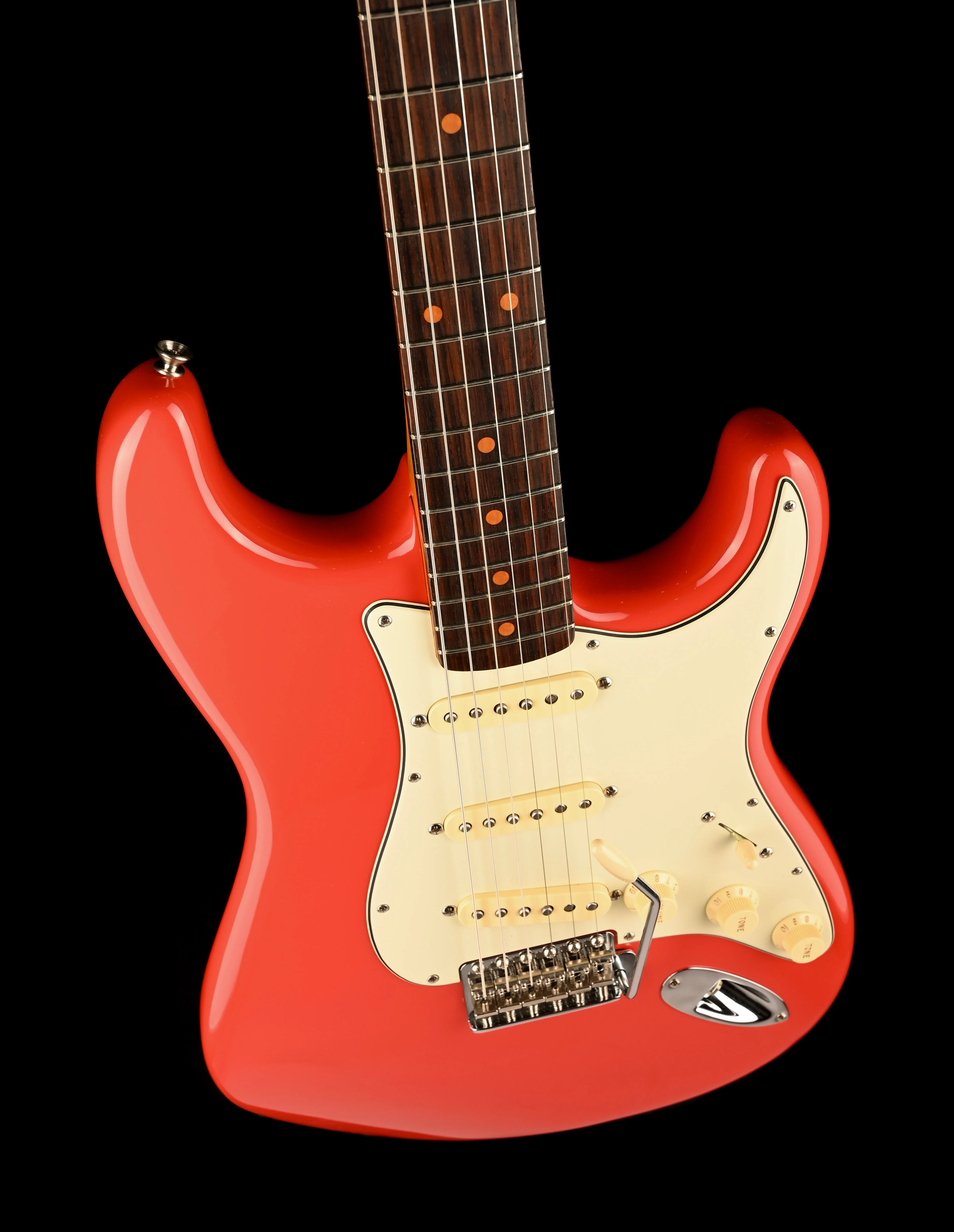 Pre Owned Fender American Vintage II 1961 Stratocaster Fiesta Red with OHSC - Image 4
