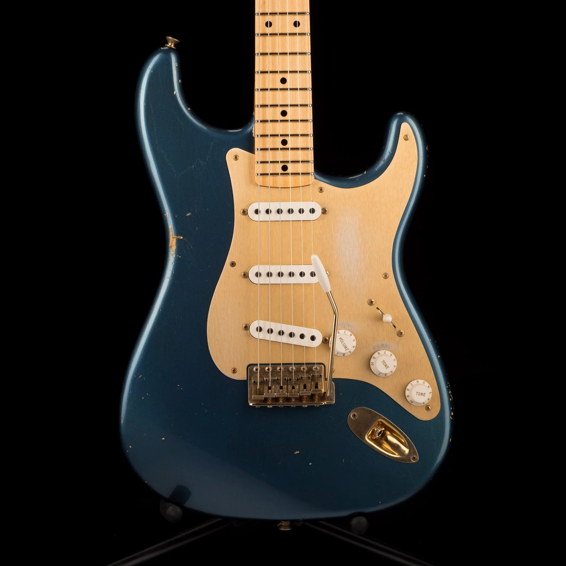 Pre Owned 2013 Fender Custom Shop 1956 Stratocaster Relic Aged Lake Placid Blue With OHSC