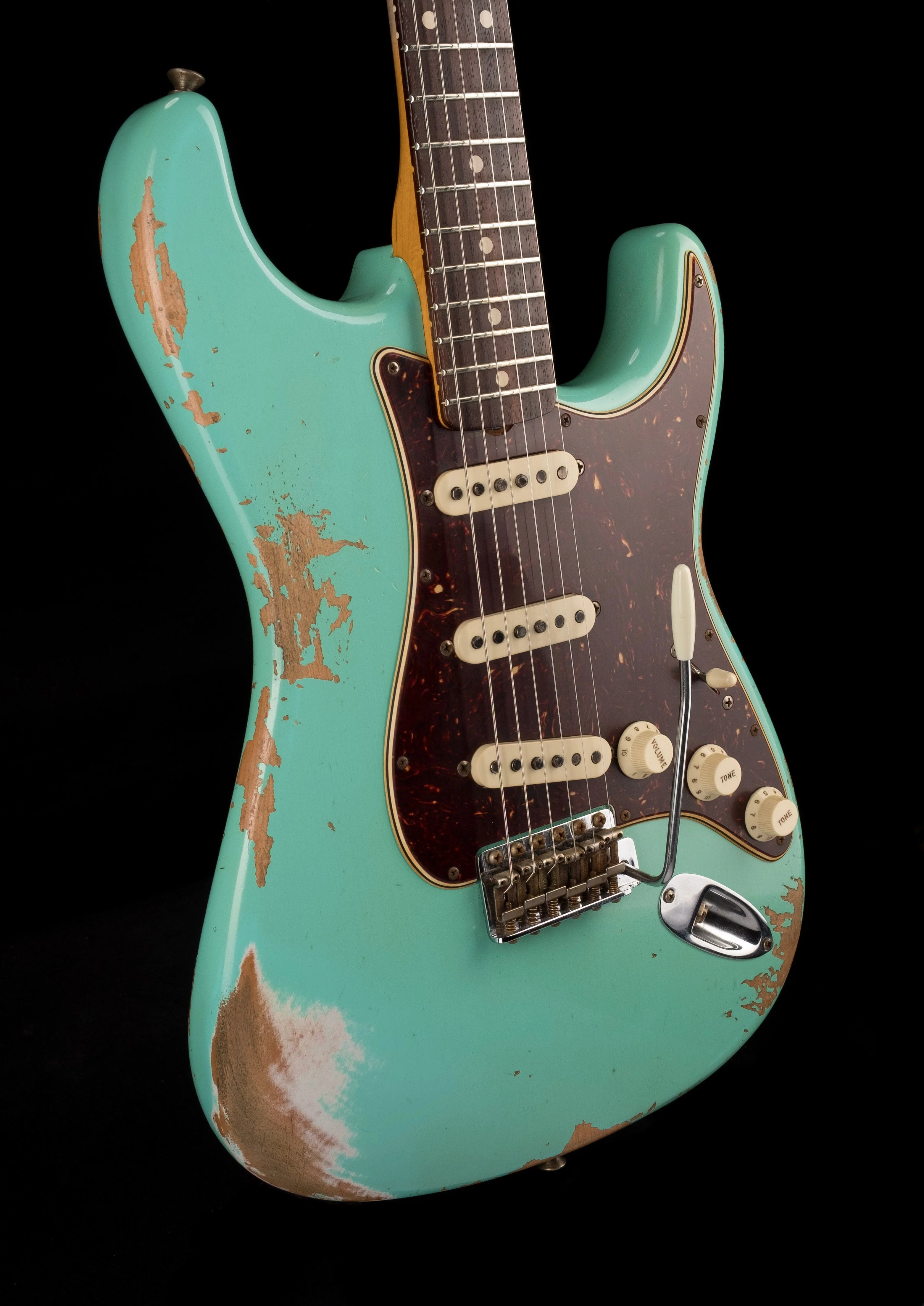 Used Fender Custom Shop 1960 Stratocaster Heavy Relic Faded Aged Foam Green with OHSC - Image 10