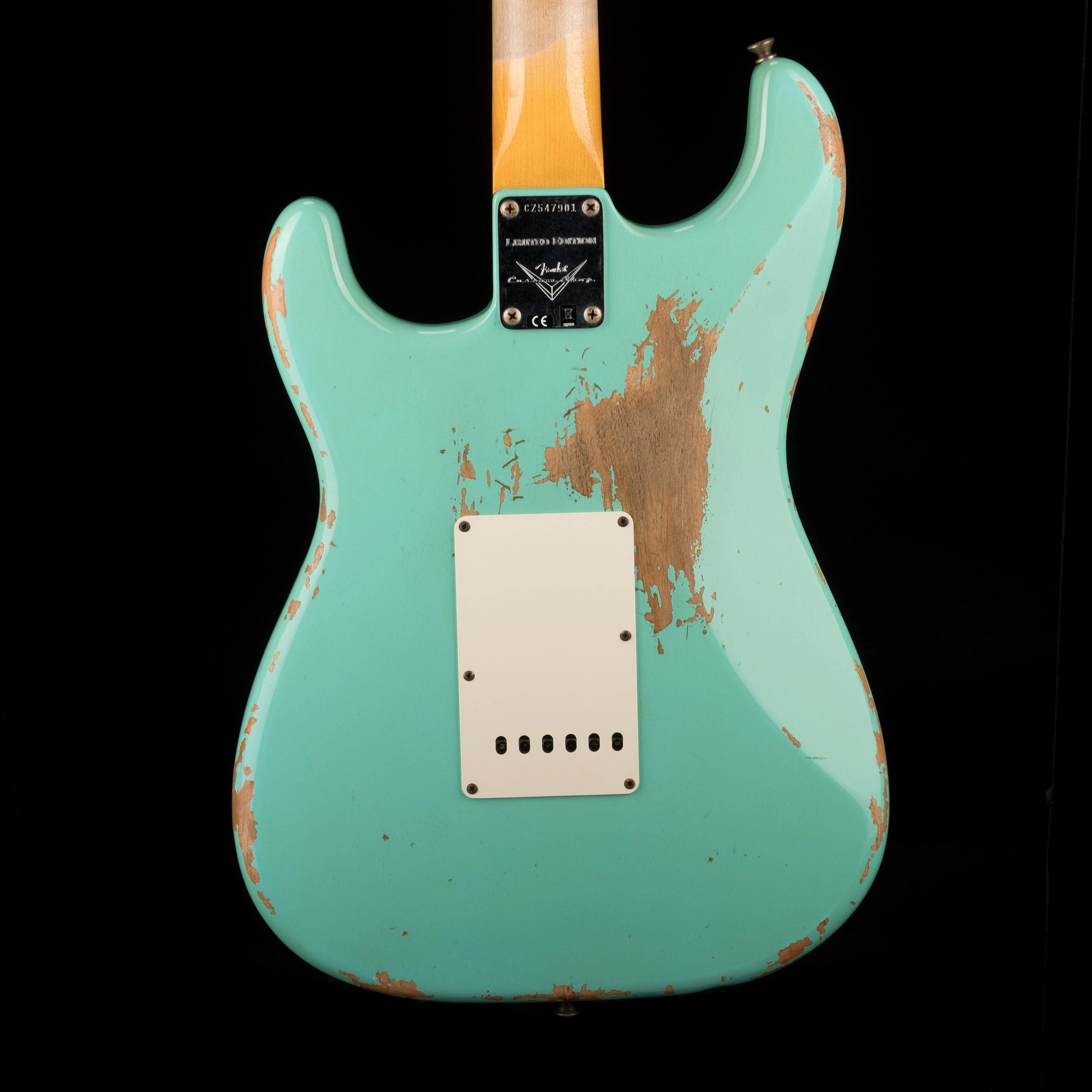 Used Fender Custom Shop 1960 Stratocaster Heavy Relic Faded Aged Foam Green with OHSC - Image 12
