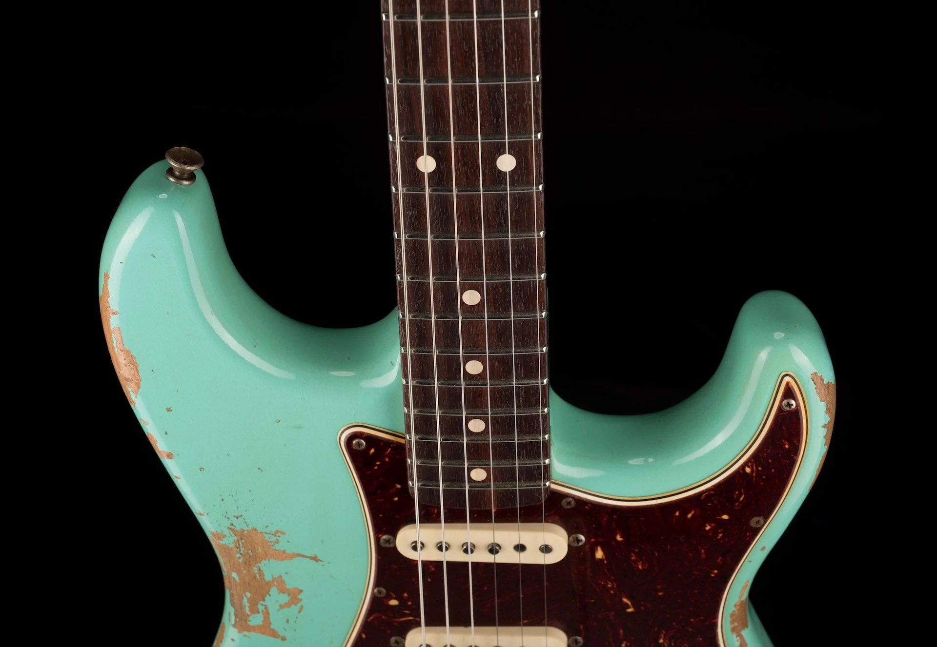 Used Fender Custom Shop 1960 Stratocaster Heavy Relic Faded Aged Foam Green with OHSC - Image 3