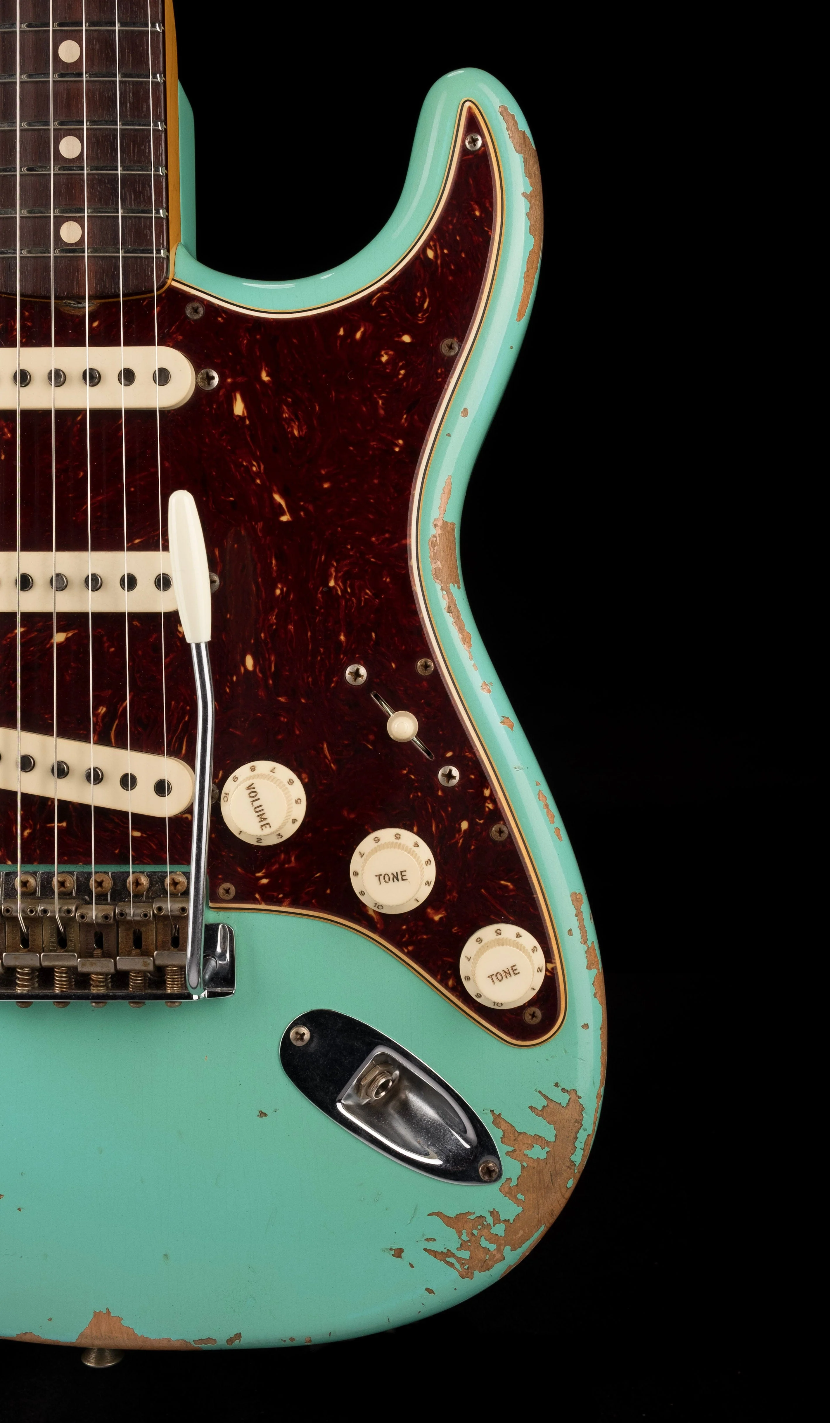 Used Fender Custom Shop 1960 Stratocaster Heavy Relic Faded Aged Foam Green with OHSC - Image 9