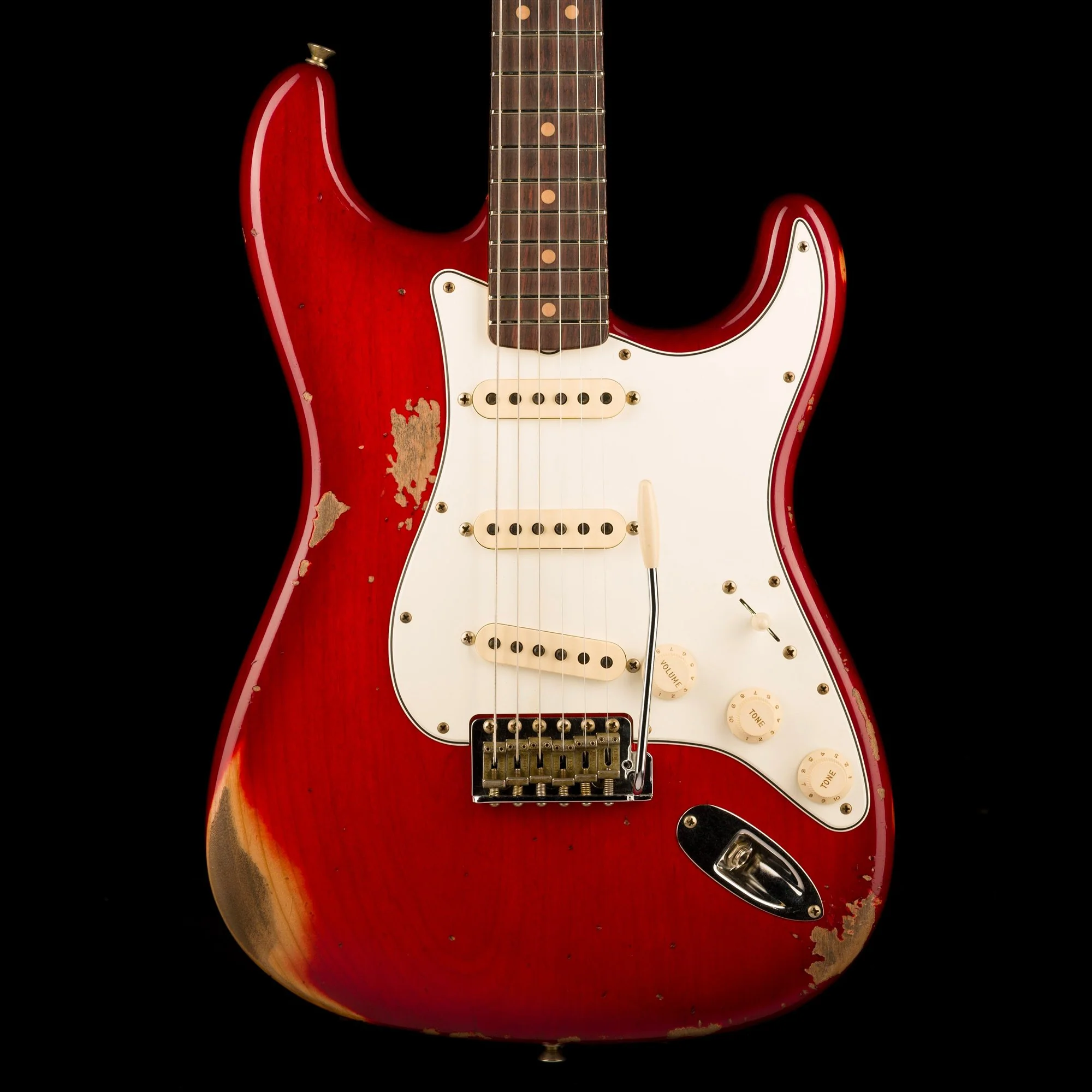 Used Fender Custom Shop 1963 Stratocaster Heavy Relic Crimson Burst - Truetone Color Set with OHSC