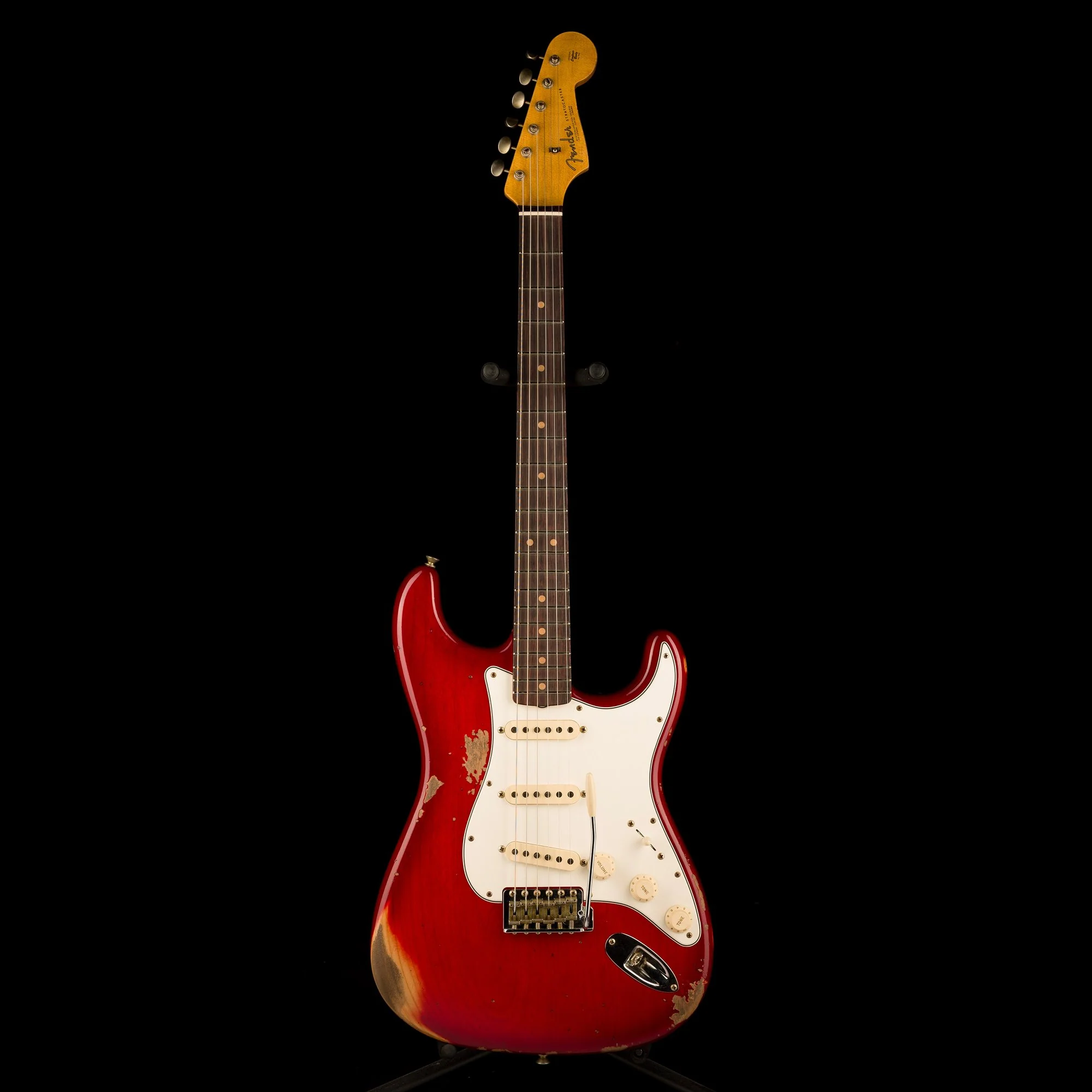 Used Fender Custom Shop 1963 Stratocaster Heavy Relic Crimson Burst - Truetone Color Set with OHSC - Image 2
