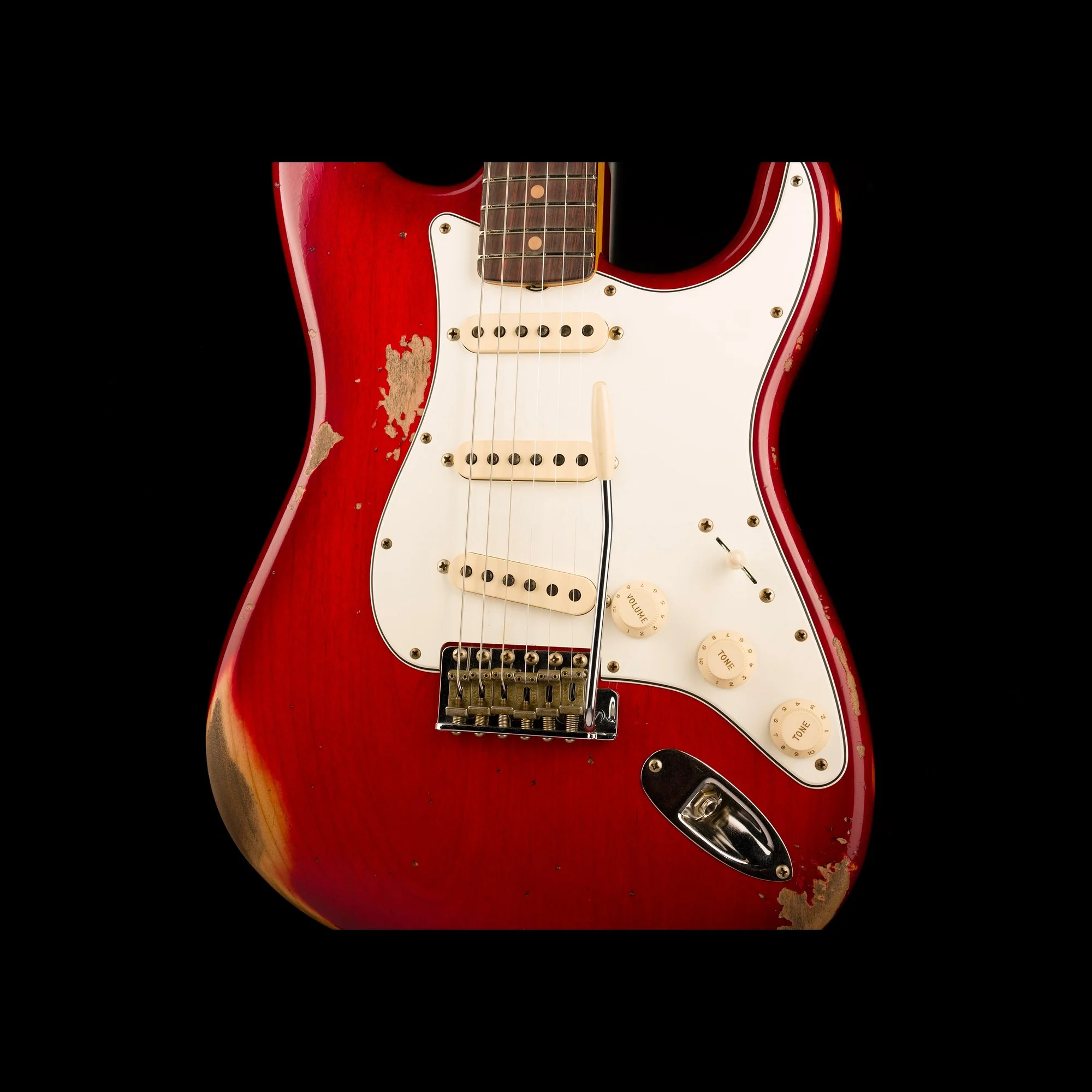 Used Fender Custom Shop 1963 Stratocaster Heavy Relic Crimson Burst - Truetone Color Set with OHSC - Image 3