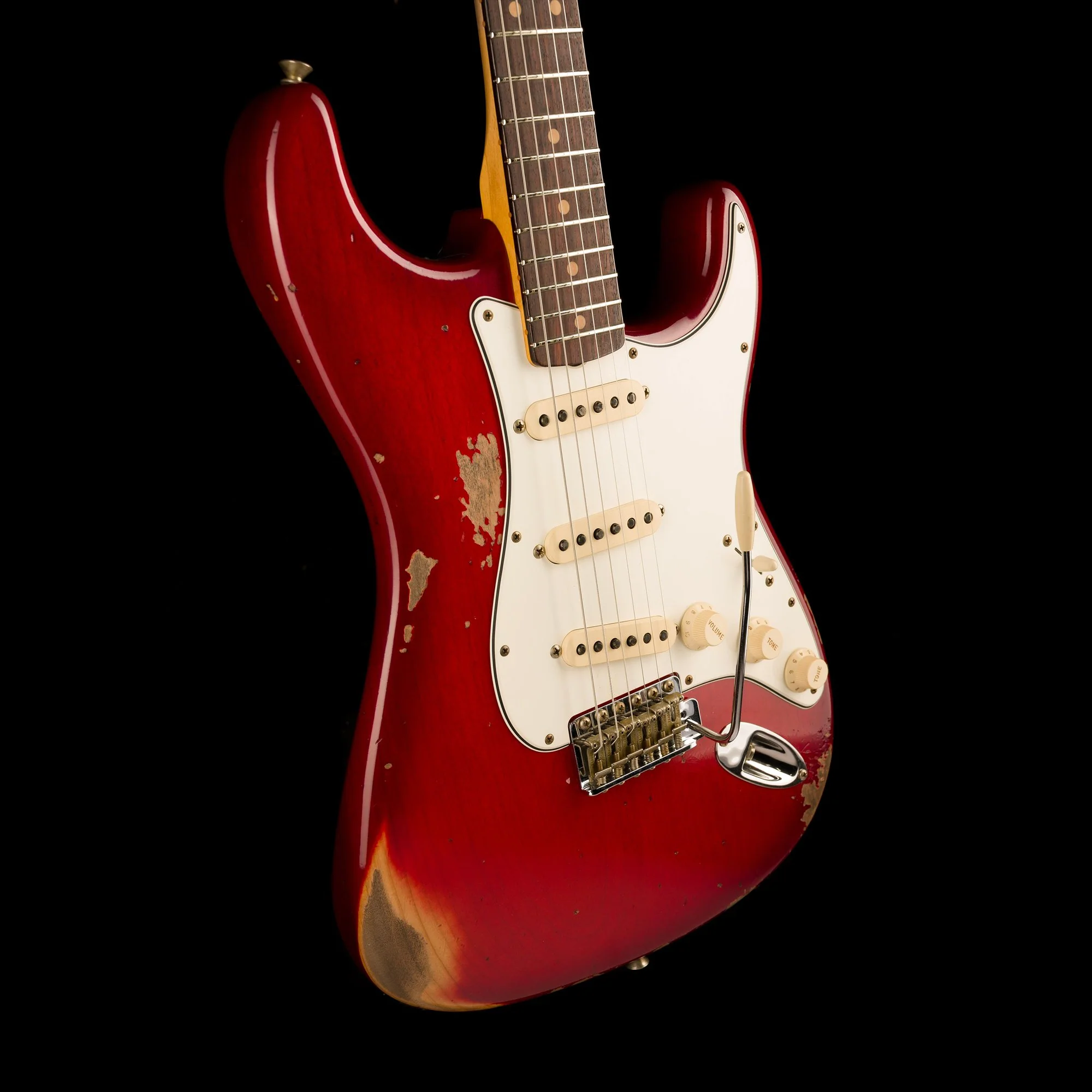Used Fender Custom Shop 1963 Stratocaster Heavy Relic Crimson Burst - Truetone Color Set with OHSC - Image 4