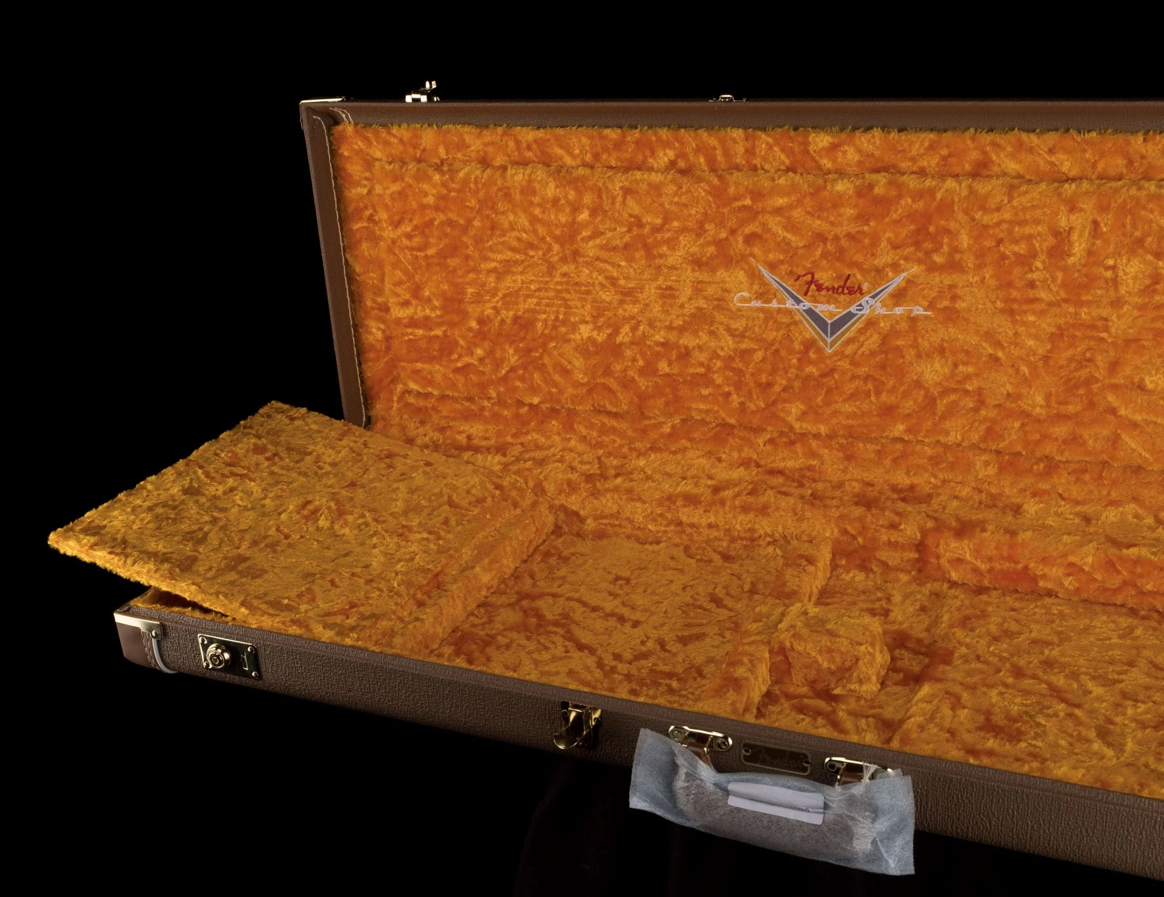 Used Fender Custom Shop Deluxe G&G Stratocaster Telecaster Case Brown with Orange Interior - Image 5