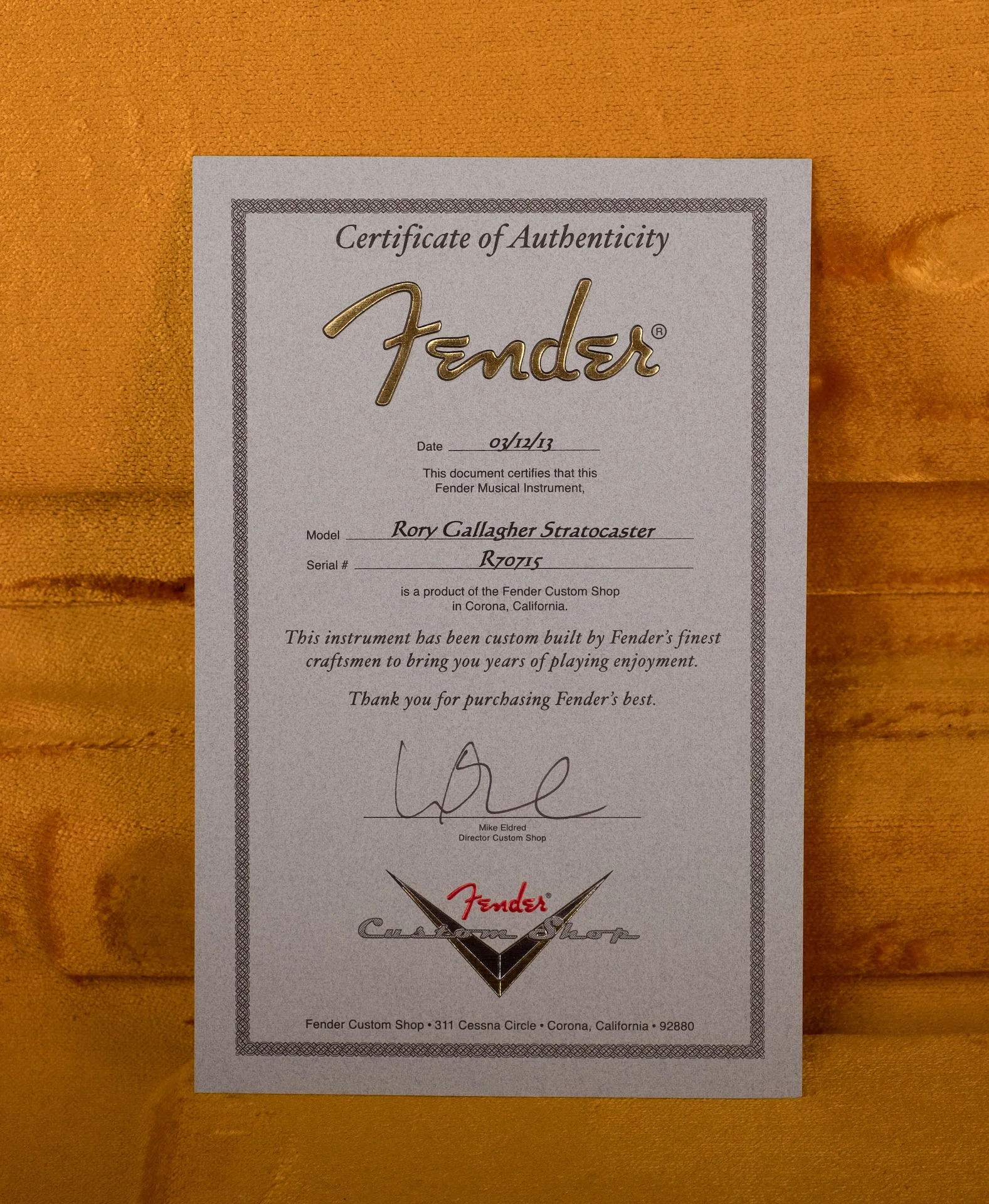 Used 2013 Fender Custom Shop Rory Gallagher Strat Electric Guitar - Image 20