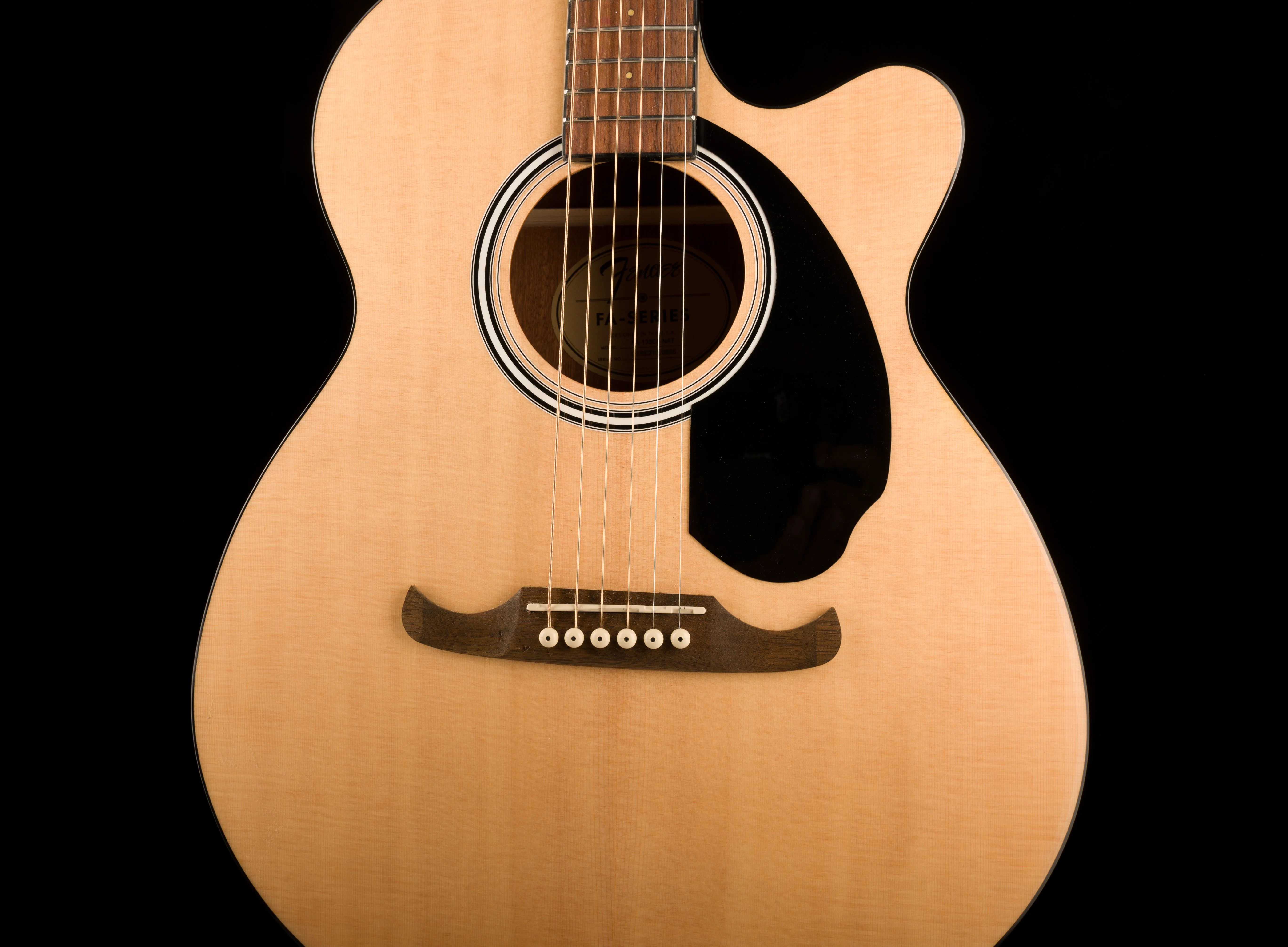 Used Fender FA-135CE Concert Natural Acoustic Electric Guitar With Gig Bag - Image 6