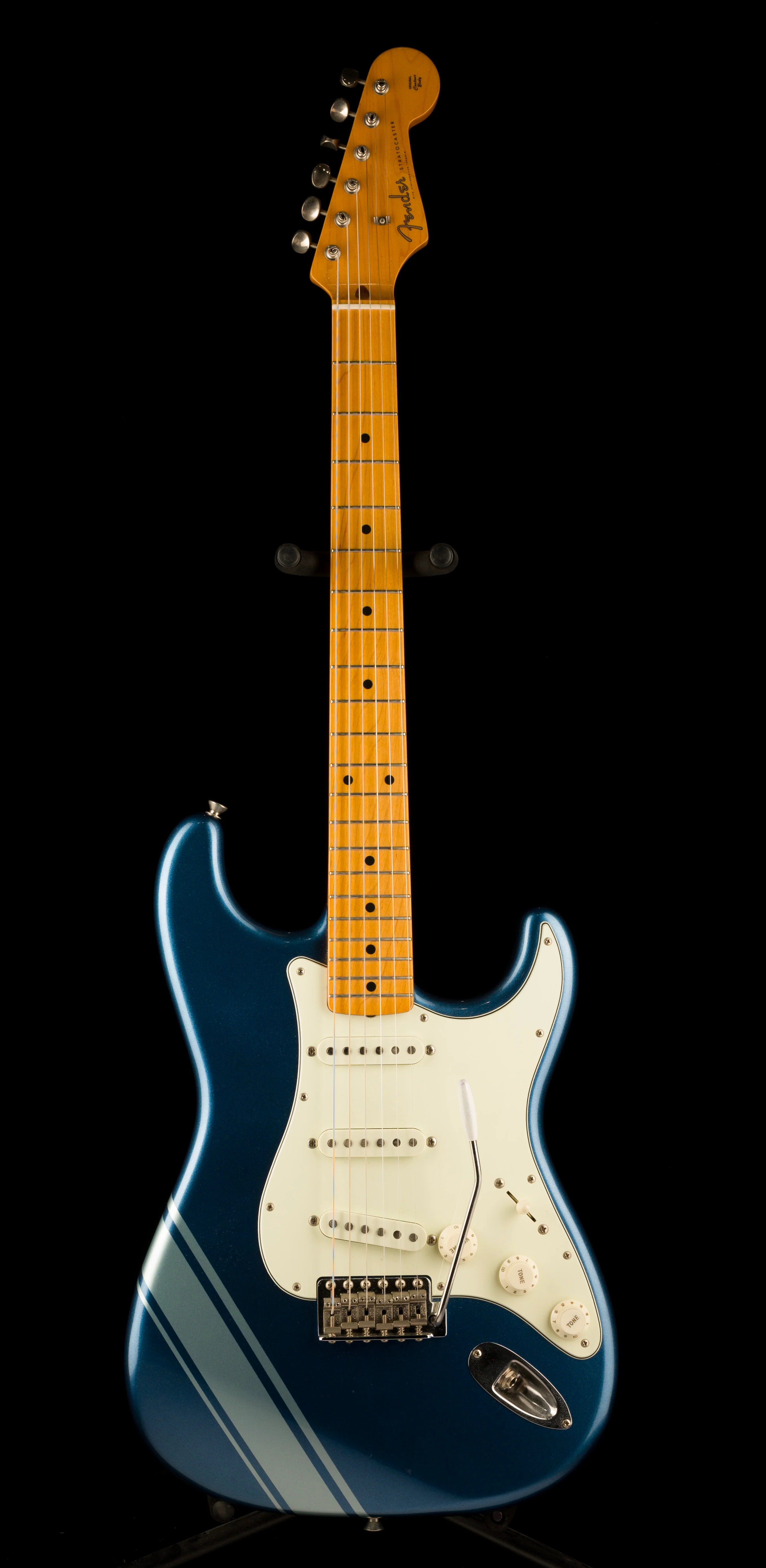 Used Fender FSR Traditional 50s Stratocaster Lake Placid Blue with Competition Stripe with Gig Bag - Image 2