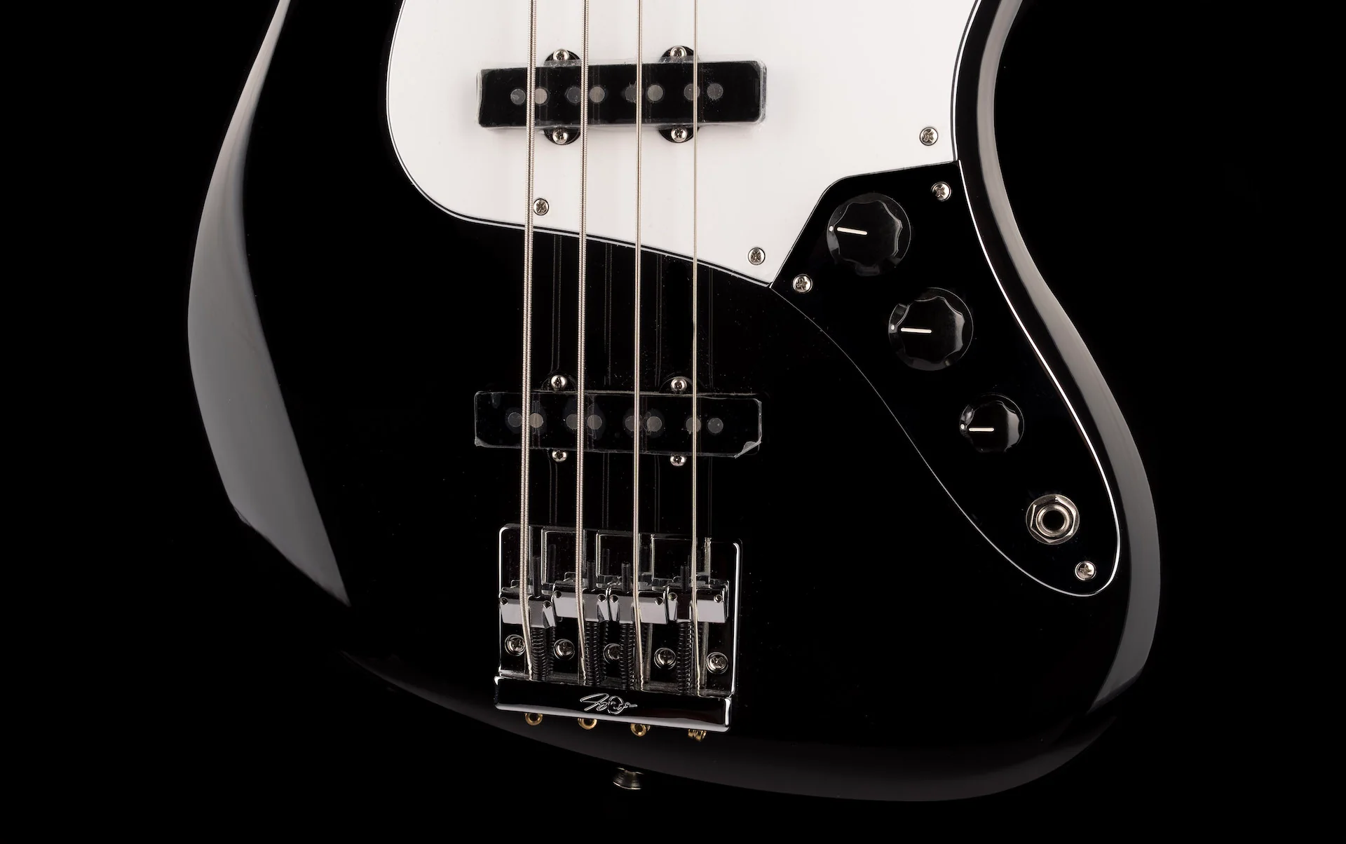 Used Fender Geddy Lee Jazz Bass Black with Gig Bag - Image 5