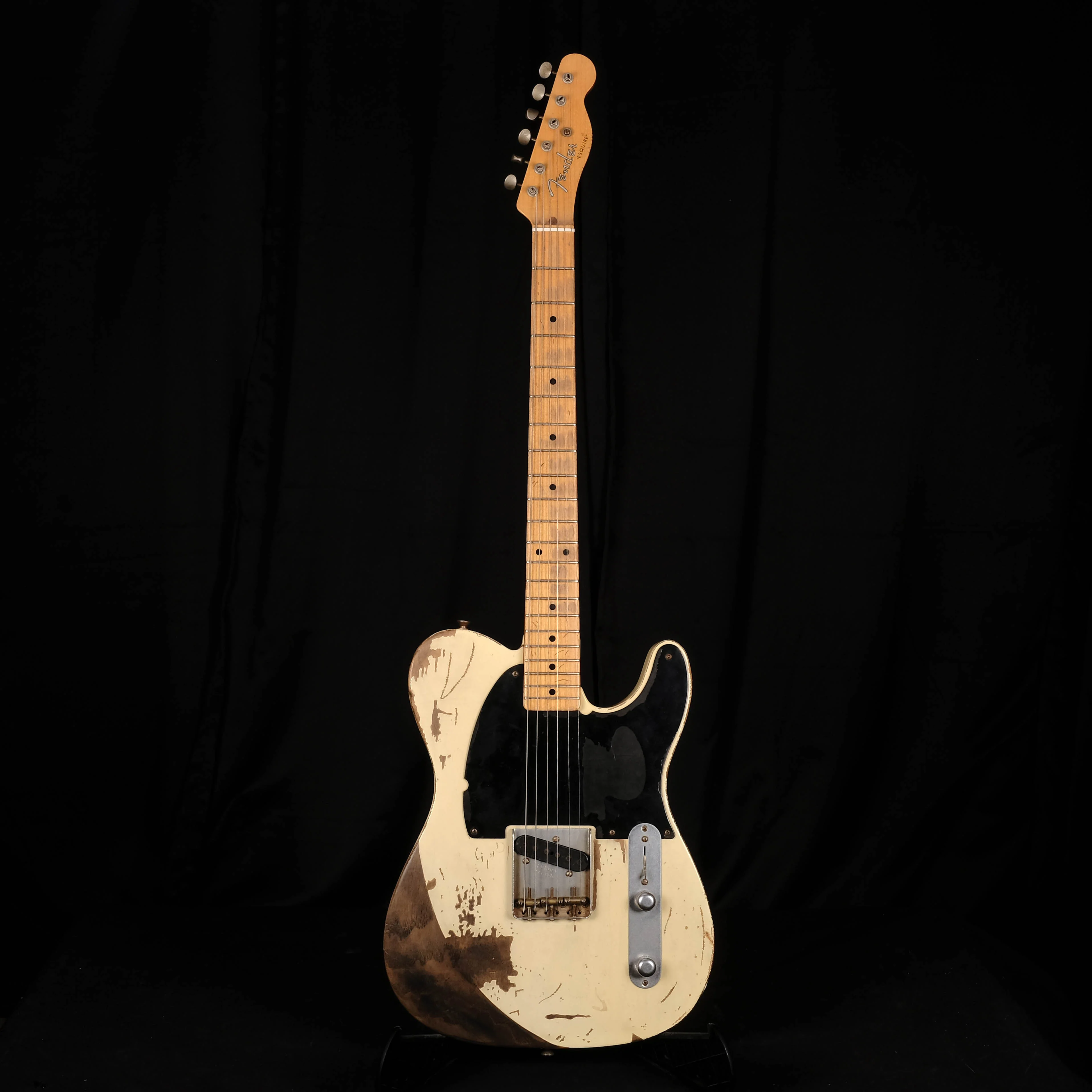 Used '06 Fender Custom Shop Jeff Beck Relic Esquire Olympic White Electric Guitar OHSC Chris Fleming - Image 2