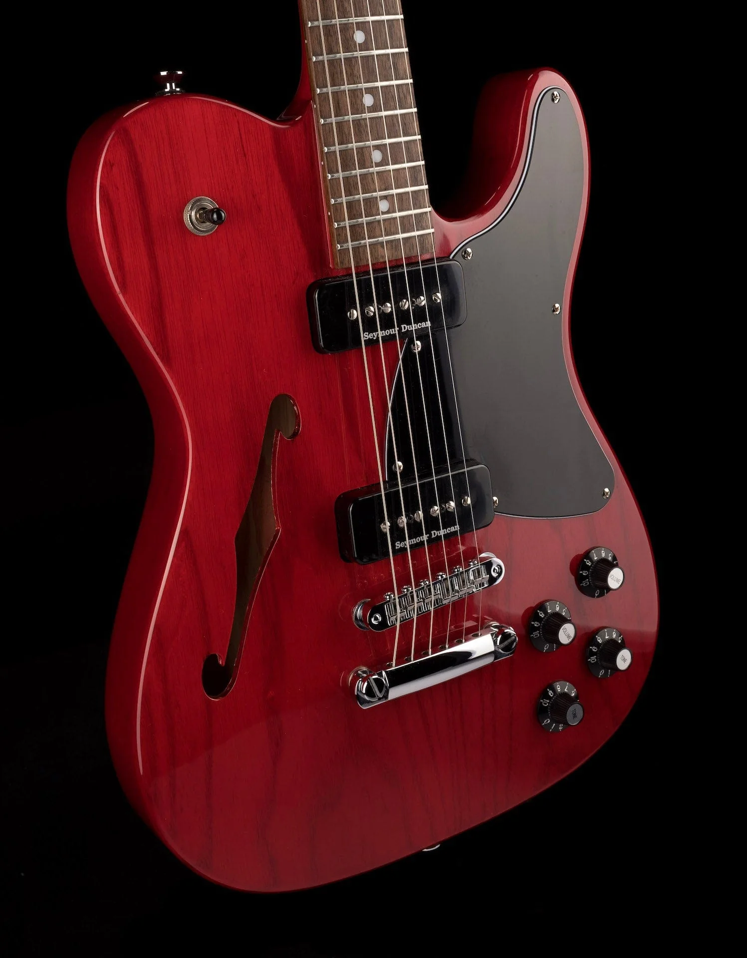 Used Fender Jim Adkins JA-90 Telecaster Thinline Crimson Red Transparent with Gig Bag - Image 10