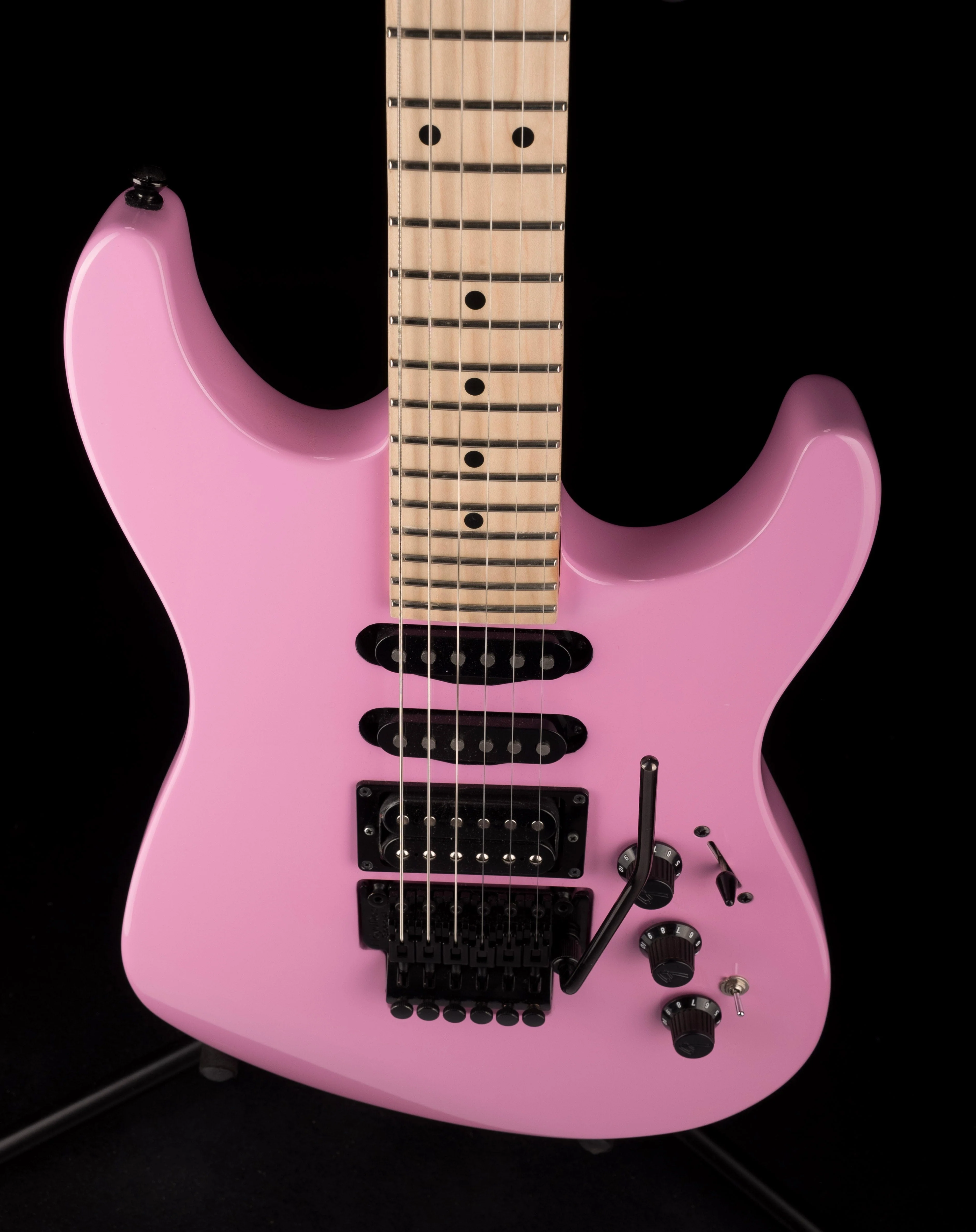 Used Fender Limited Edition HM Strat Maple Fingerboard Flash Pink Electric Guitar With Bag - Image 4