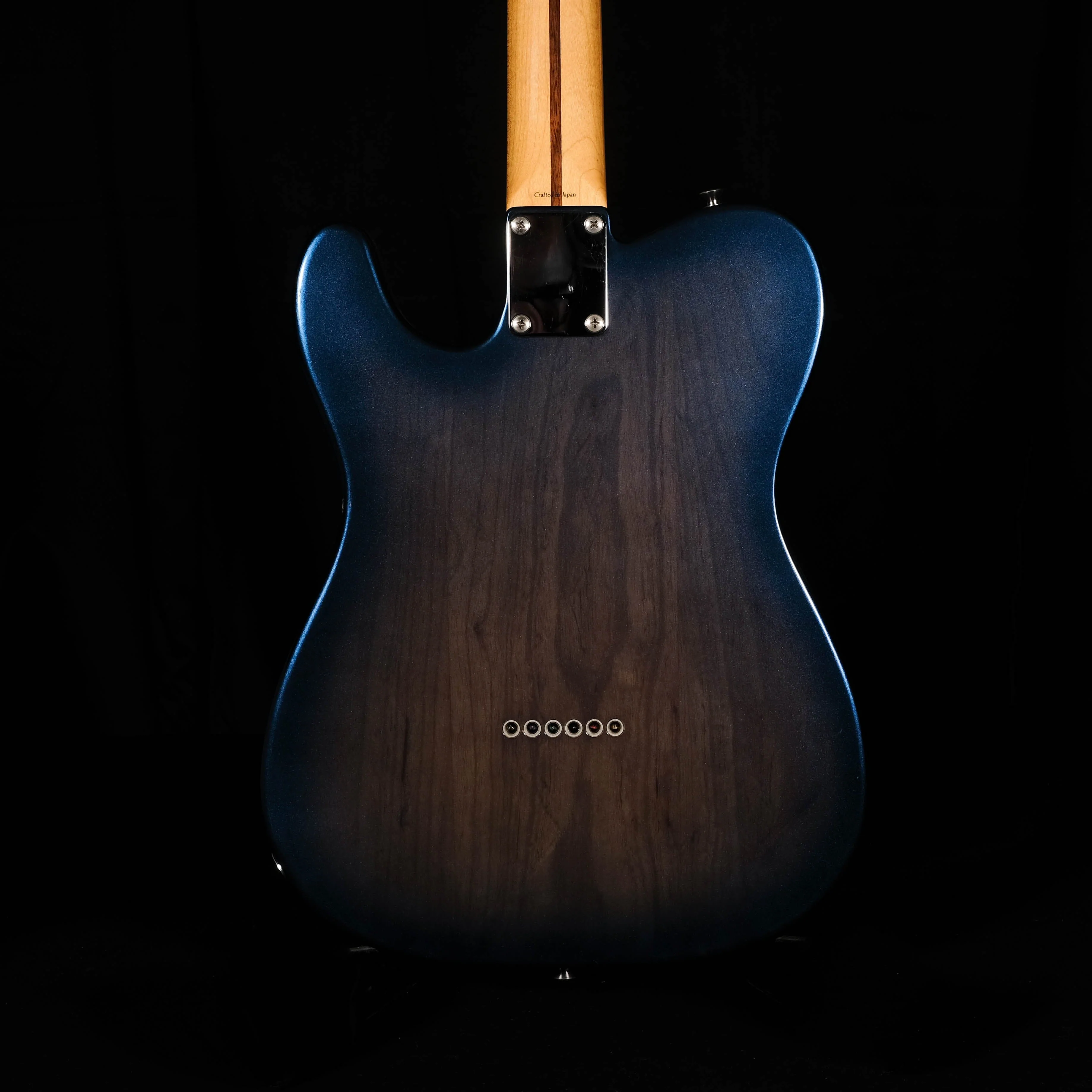 Used Fender Crafted in Japan HSS Maple Neck Tele Thinline - Blue Burst With Bag - Image 7