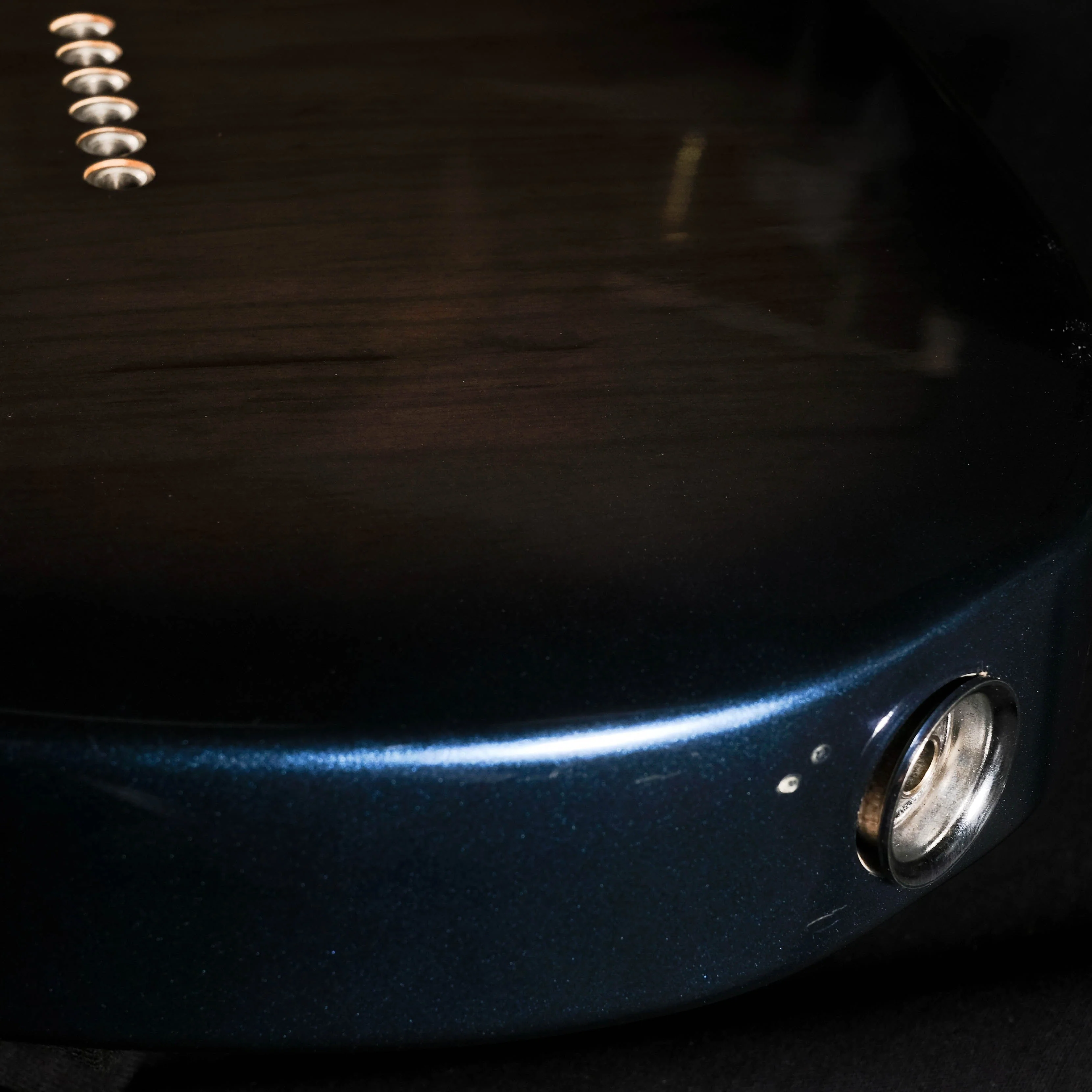 Used Fender Crafted in Japan HSS Maple Neck Tele Thinline - Blue Burst With Bag - Image 9
