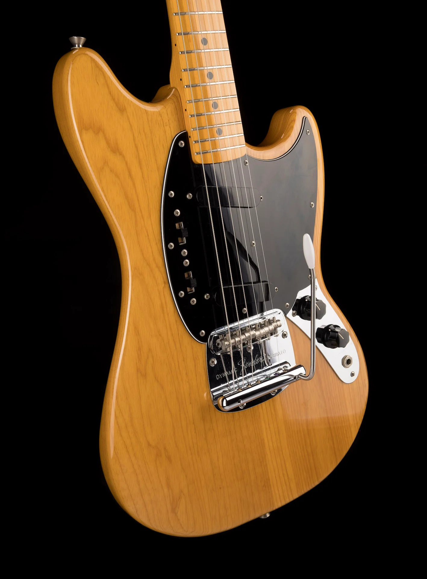 Used Fender Made in Japan MG77 Mustang Natural Ash Electric Guitar - Image 10