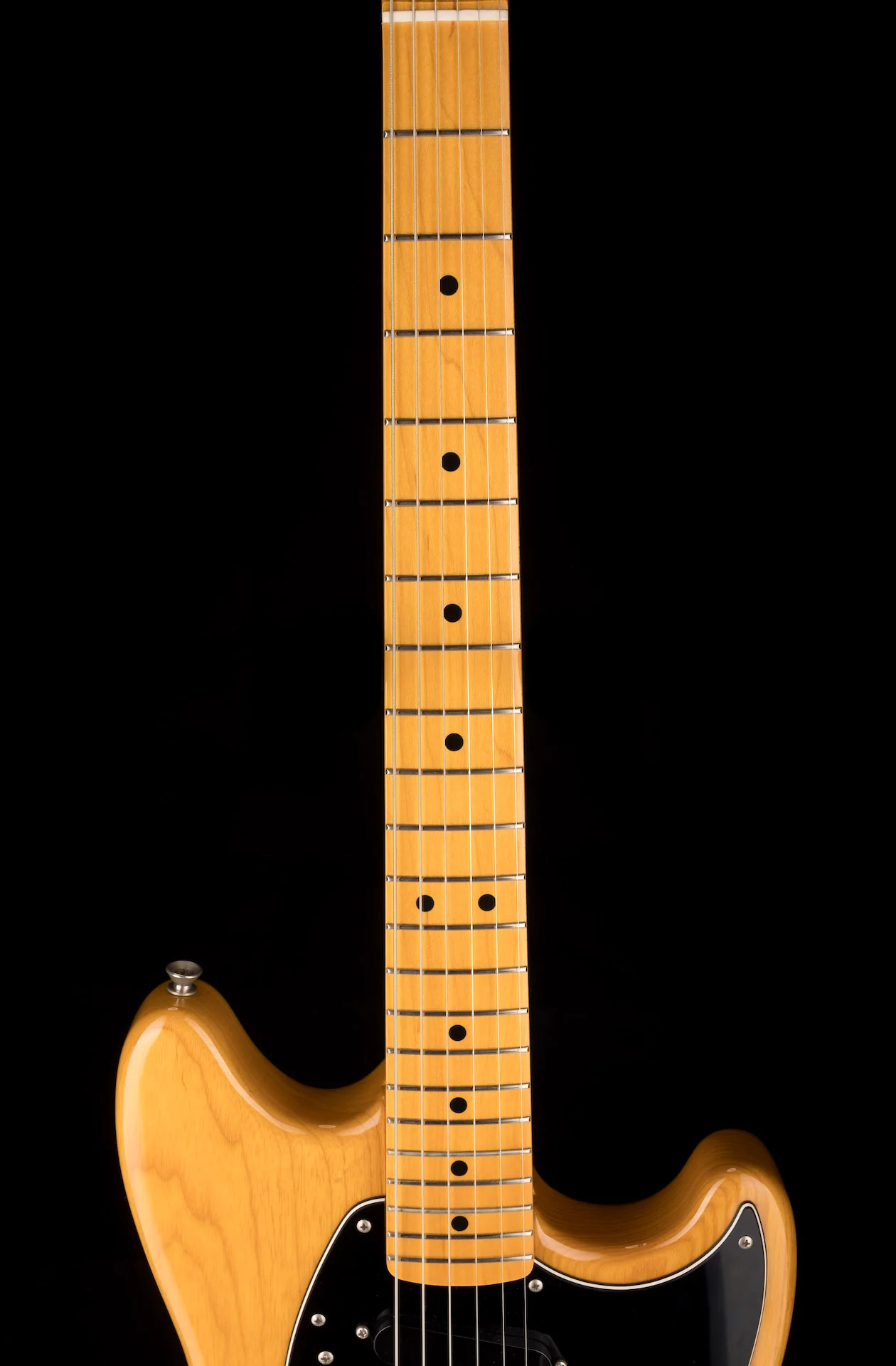 Used Fender Made in Japan MG77 Mustang Natural Ash Electric Guitar - Image 11