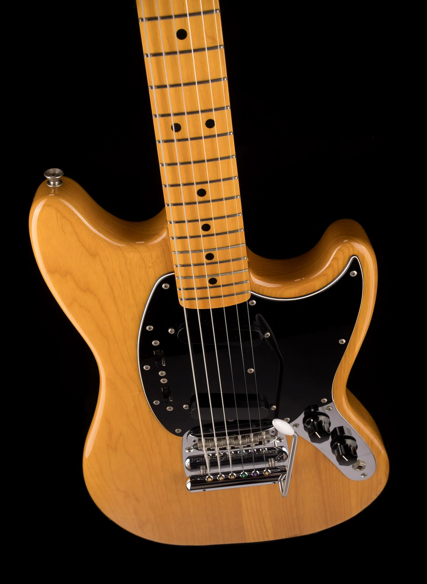 Used Fender Made in Japan MG77 Mustang Natural Ash Electric Guitar - Image 4