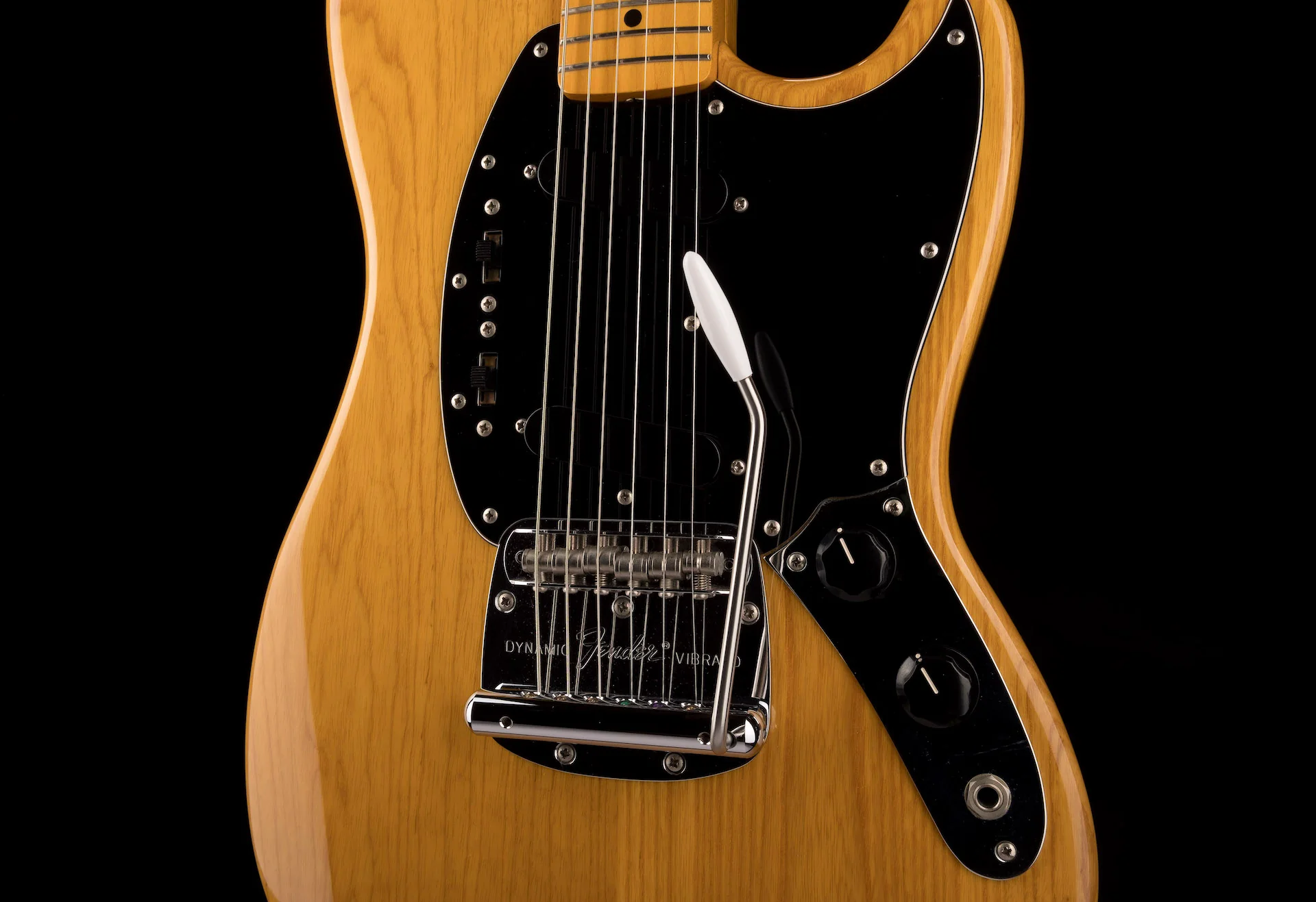 Used Fender Made in Japan MG77 Mustang Natural Ash Electric Guitar - Image 6