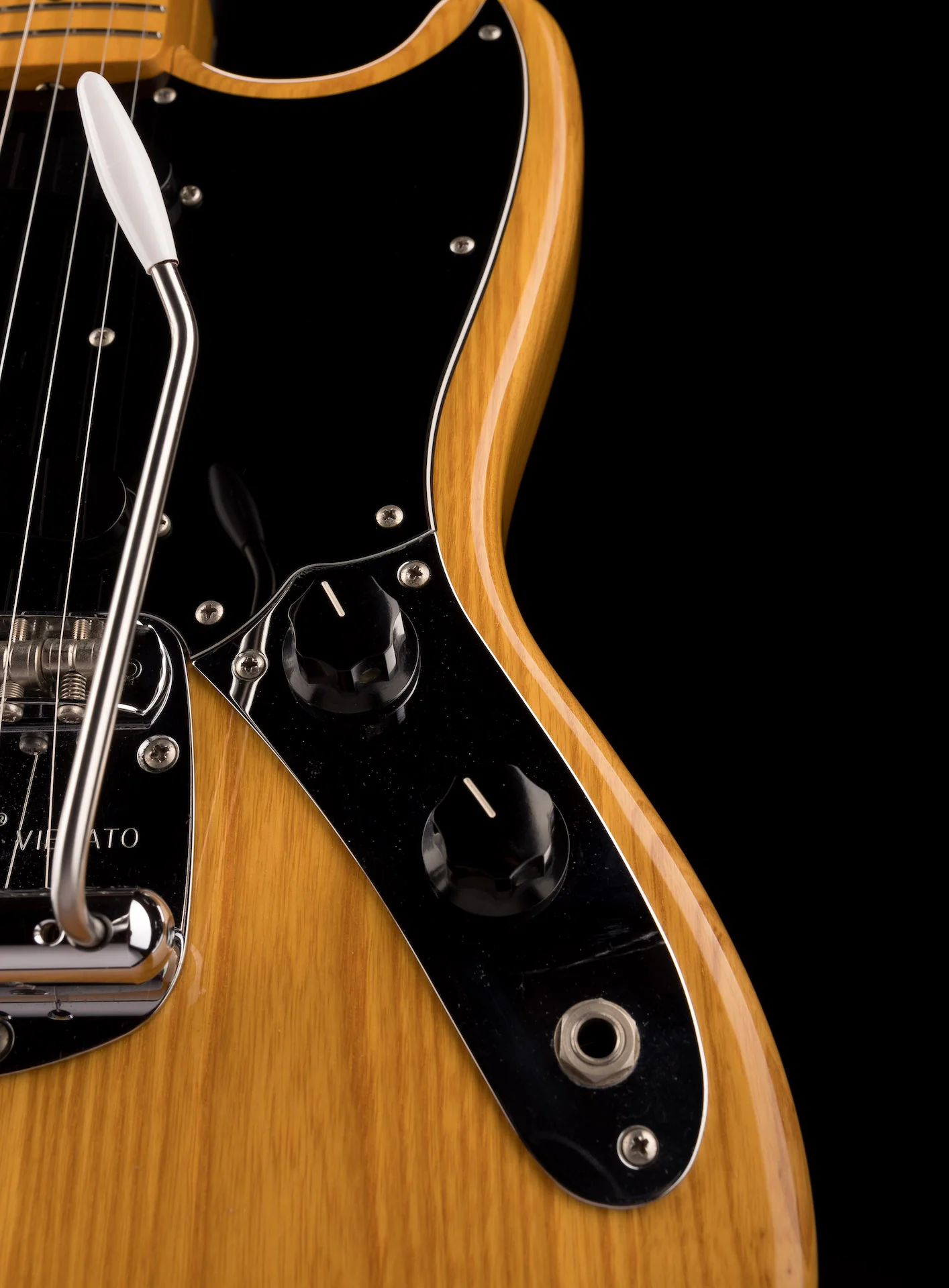 Used Fender Made in Japan MG77 Mustang Natural Ash Electric Guitar - Image 8