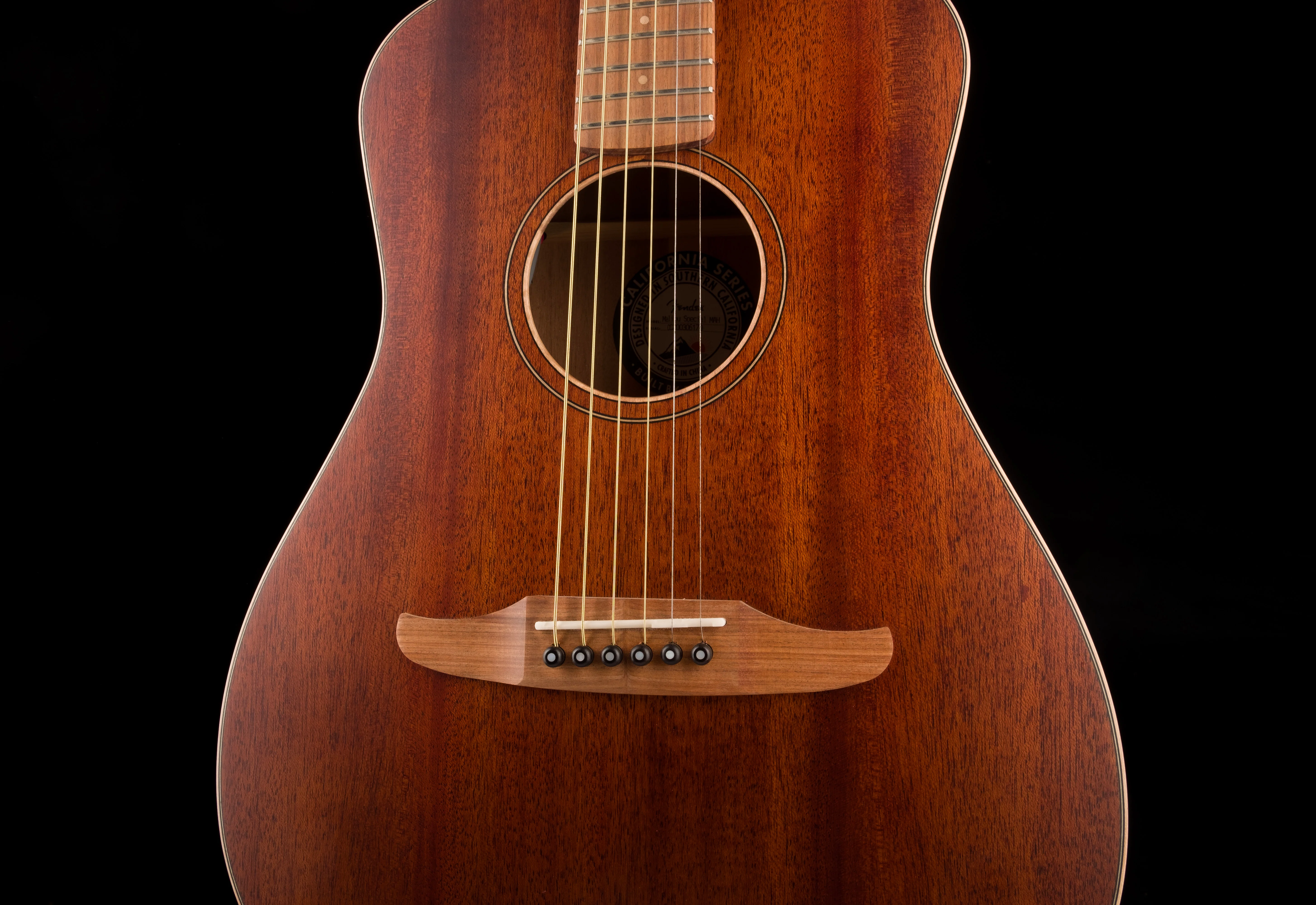 Used Fender Malibu Special All Mahogany Natural Acoustic Guitar With Gig Bag - Image 7
