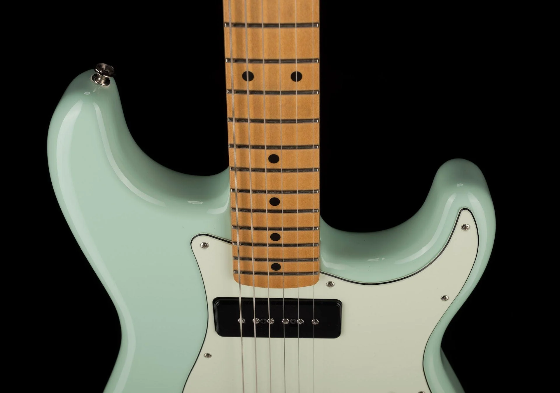 Used Fender Noventa Stratocaster Surf Green with Gig Bag - Image 3