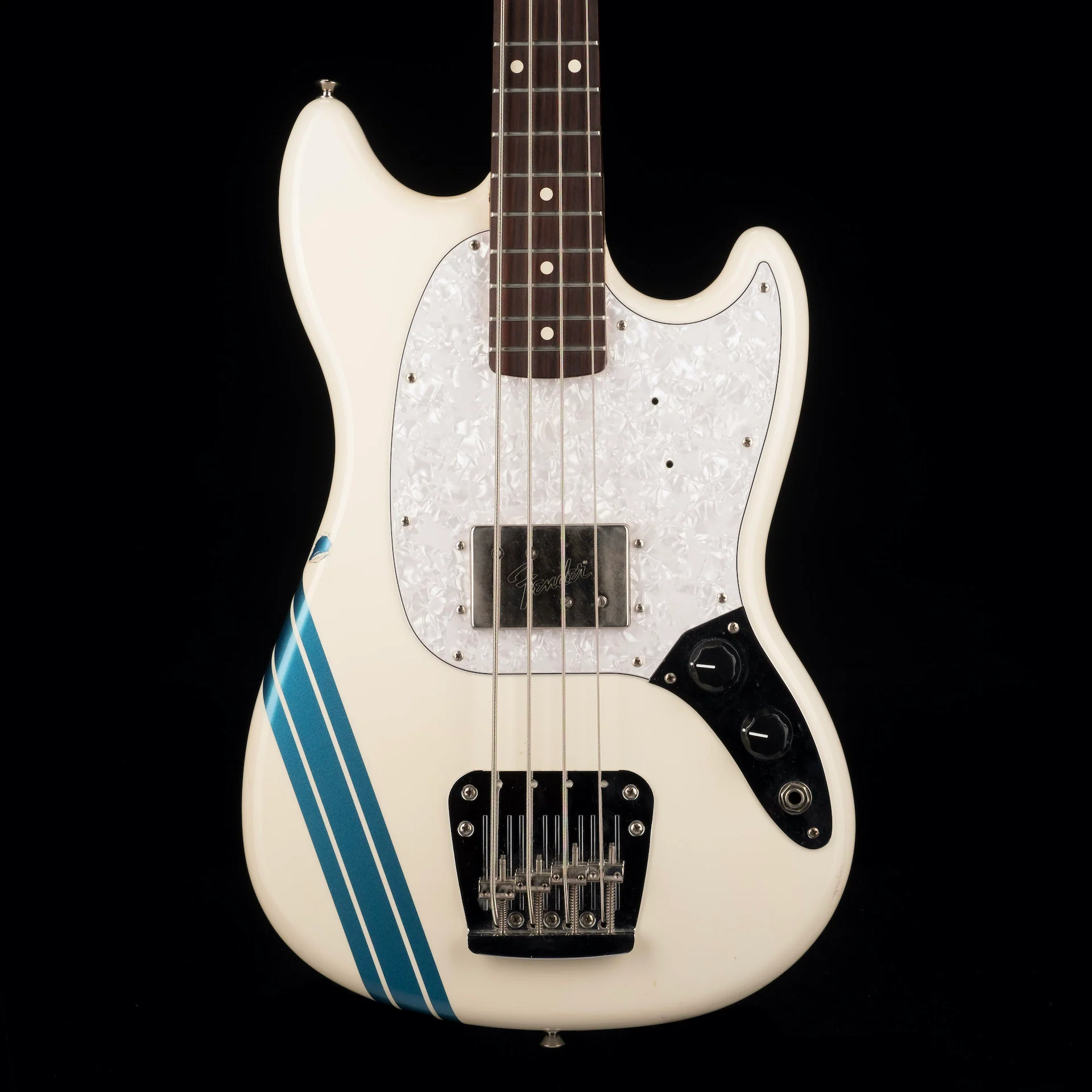 Used Fender Pawn Shop Mustang Bass Olympic White