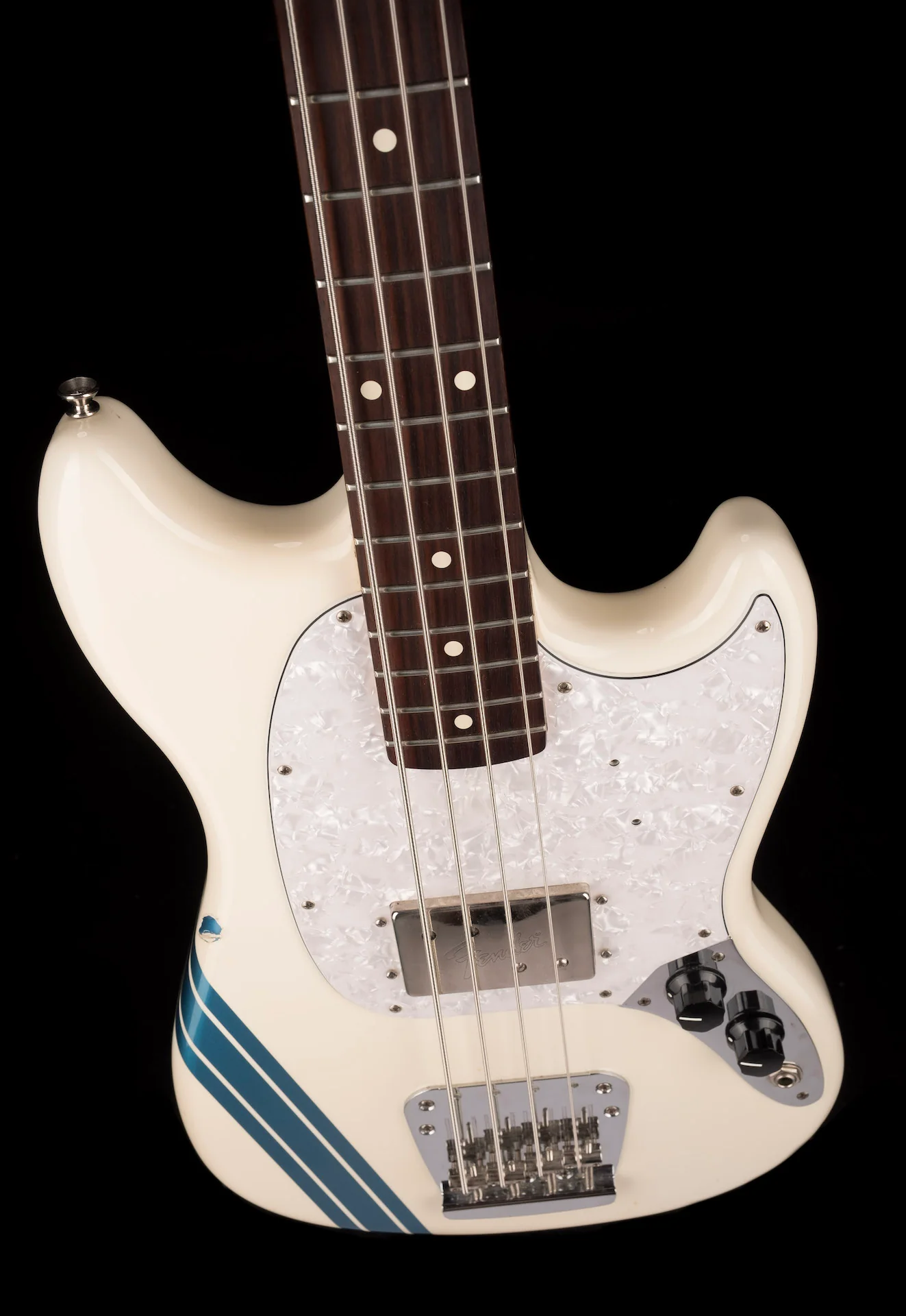 Used Fender Pawn Shop Mustang Bass Olympic White - Image 4