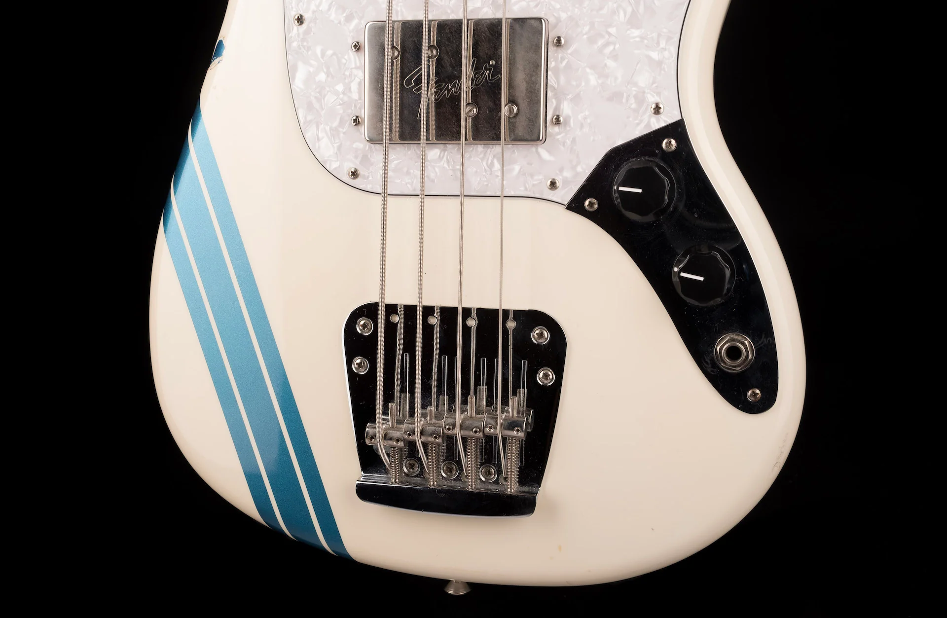 Used Fender Pawn Shop Mustang Bass Olympic White - Image 5