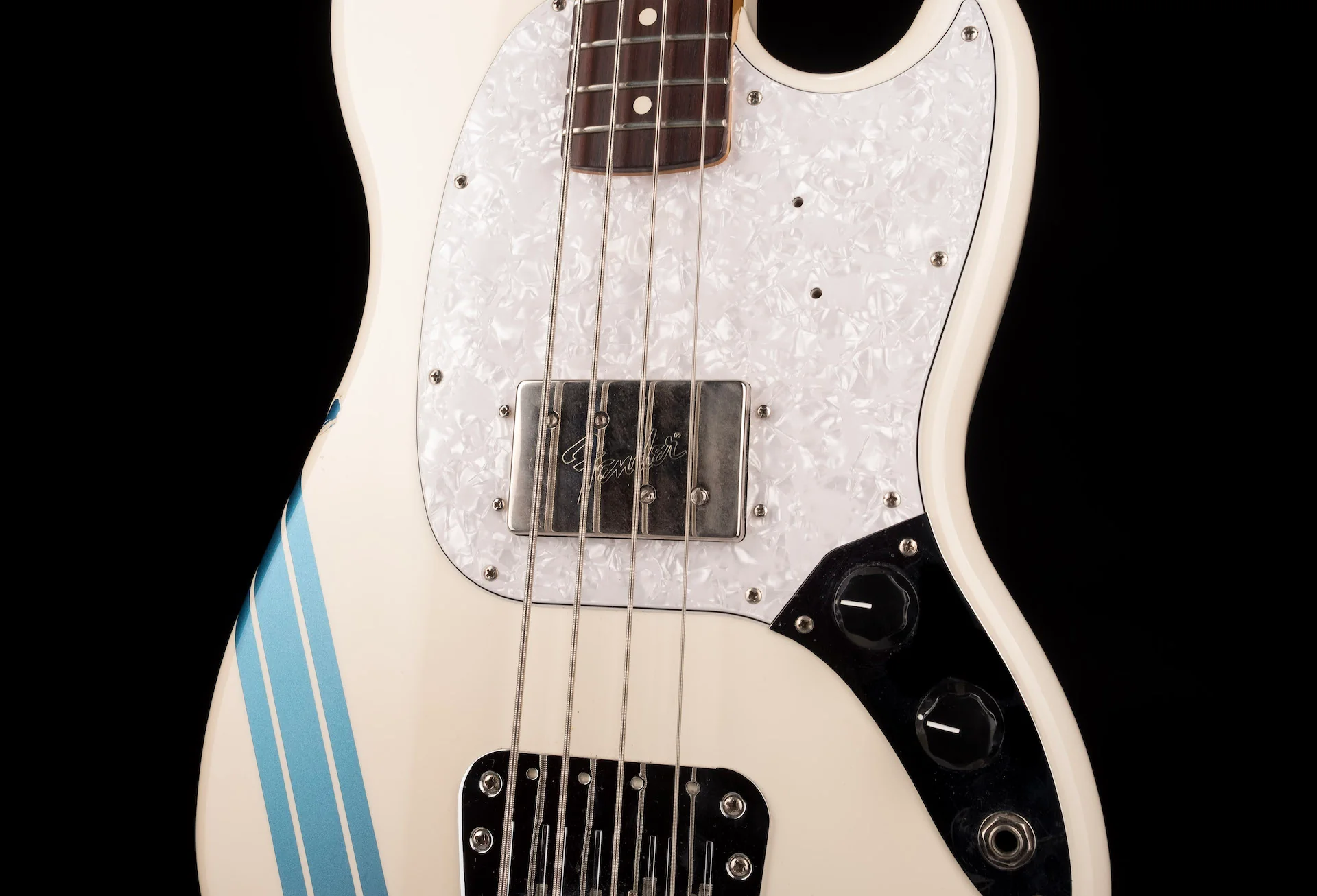 Used Fender Pawn Shop Mustang Bass Olympic White - Image 6