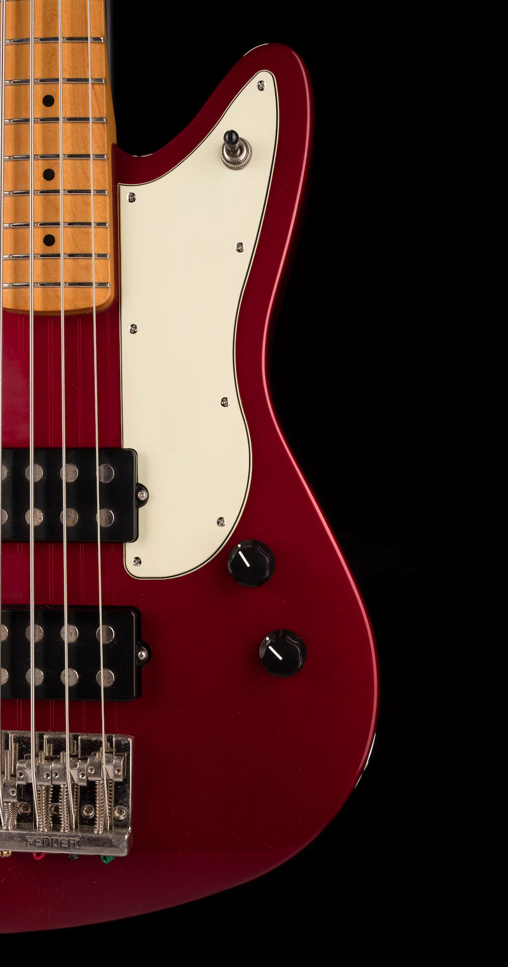 Used 2012 Fender Pawn Shop Reverse Jaguar Bass Candy Apple Red - Image 8