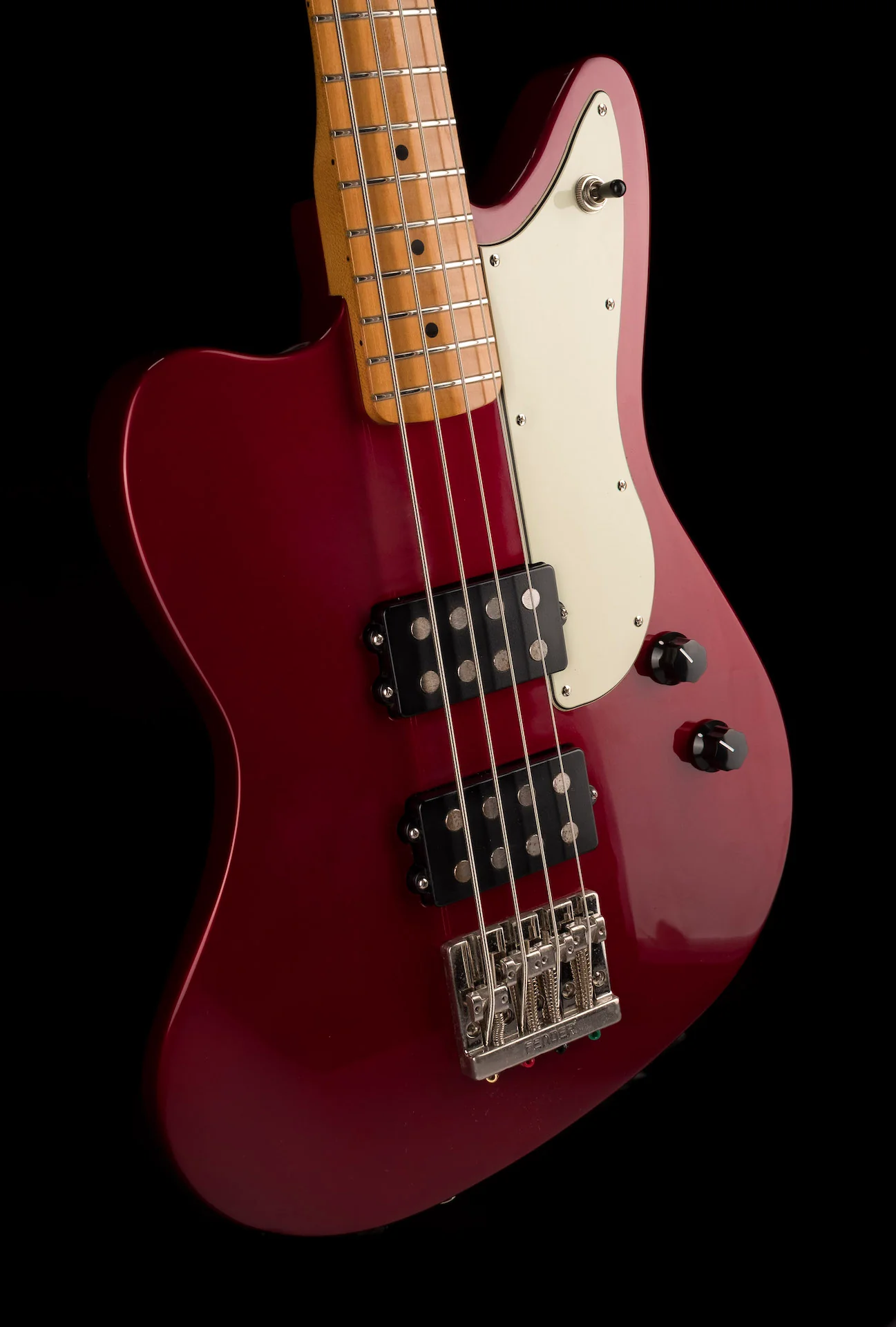 Used 2012 Fender Pawn Shop Reverse Jaguar Bass Candy Apple Red - Image 9