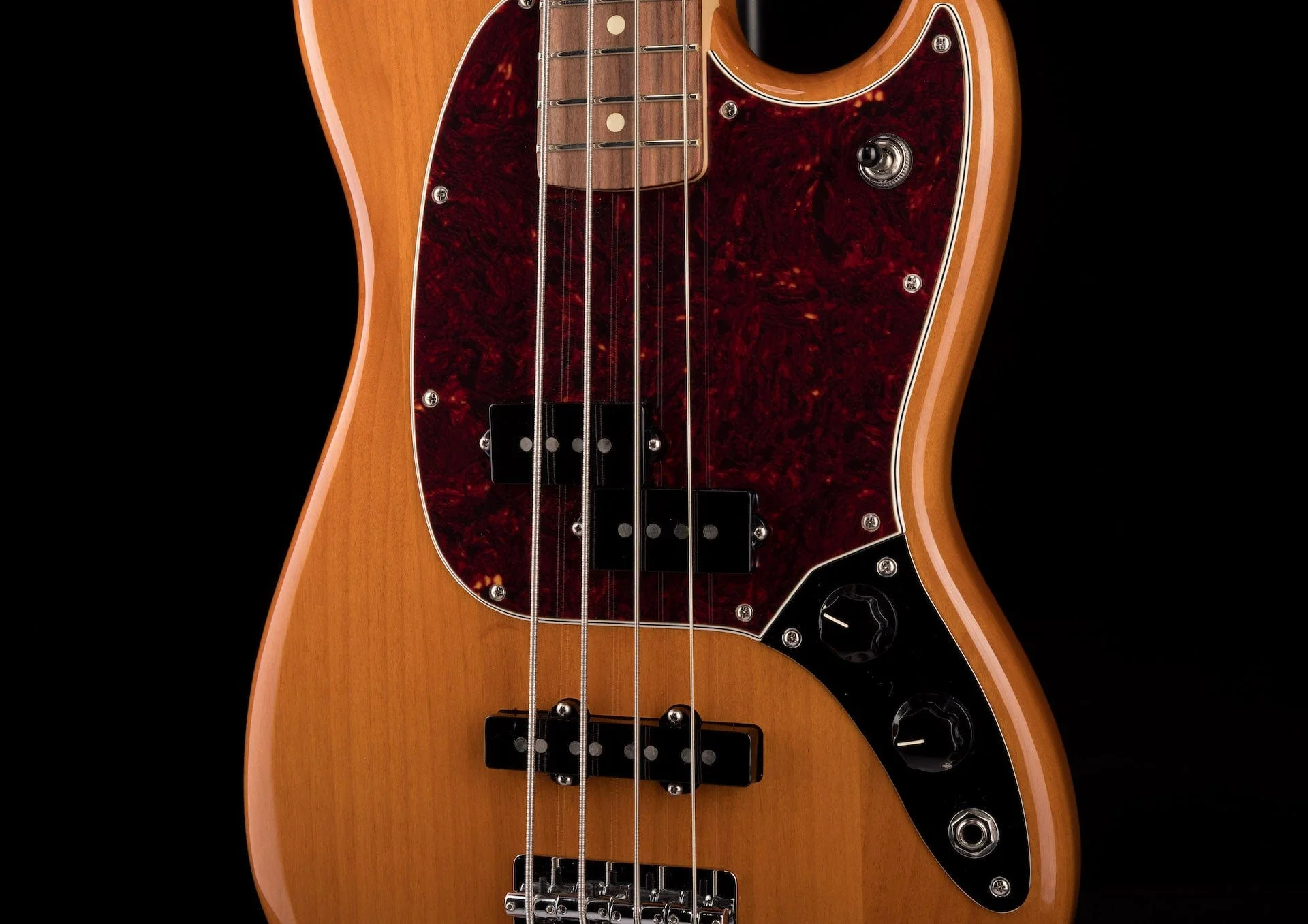 Used Fender Player Mustang Bass PJ Pau Ferro Aged Natural with Gig Bag - Image 8