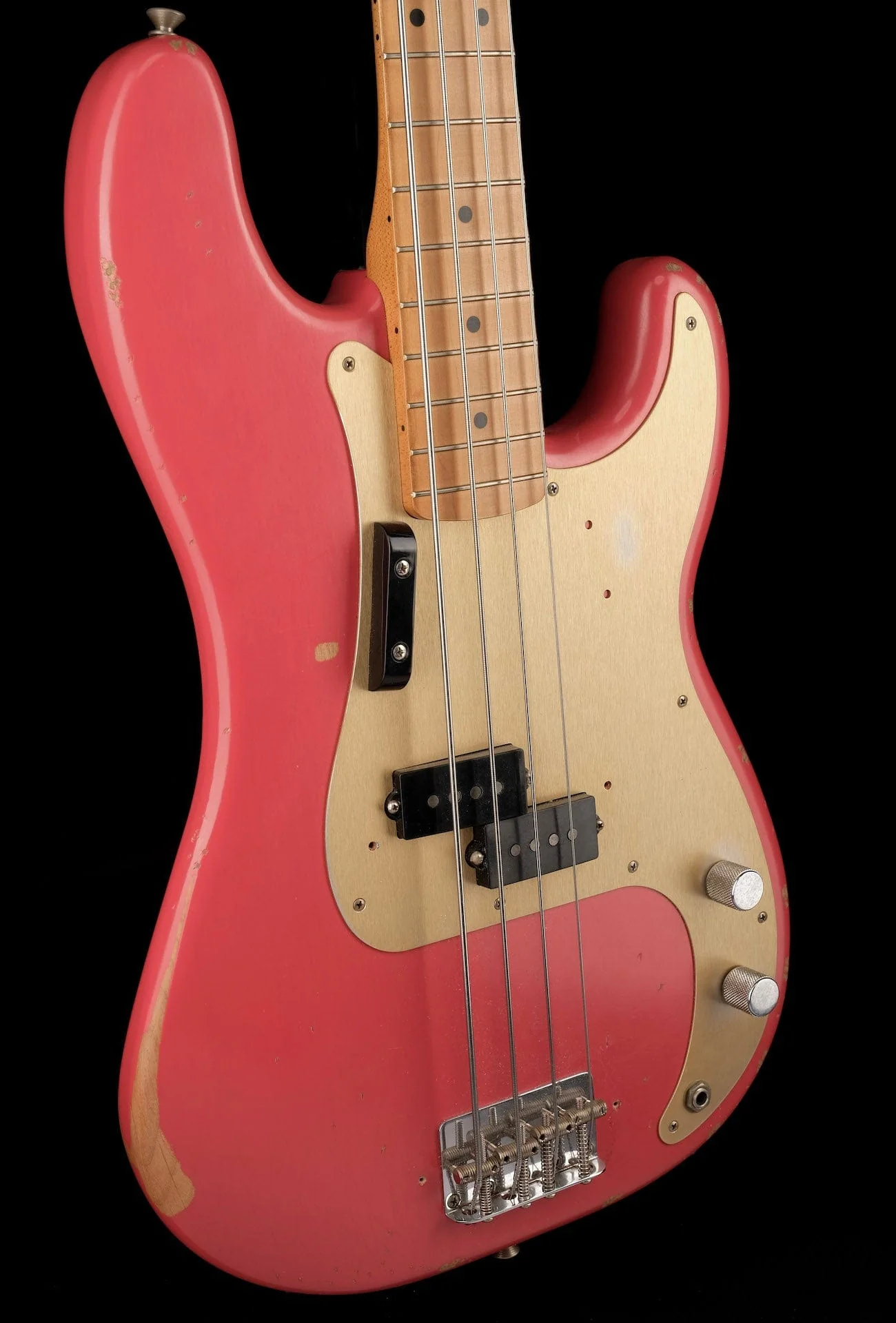 Used Fender Roadworn 50's Precision Bass Fiesta Red with Case - Image 10