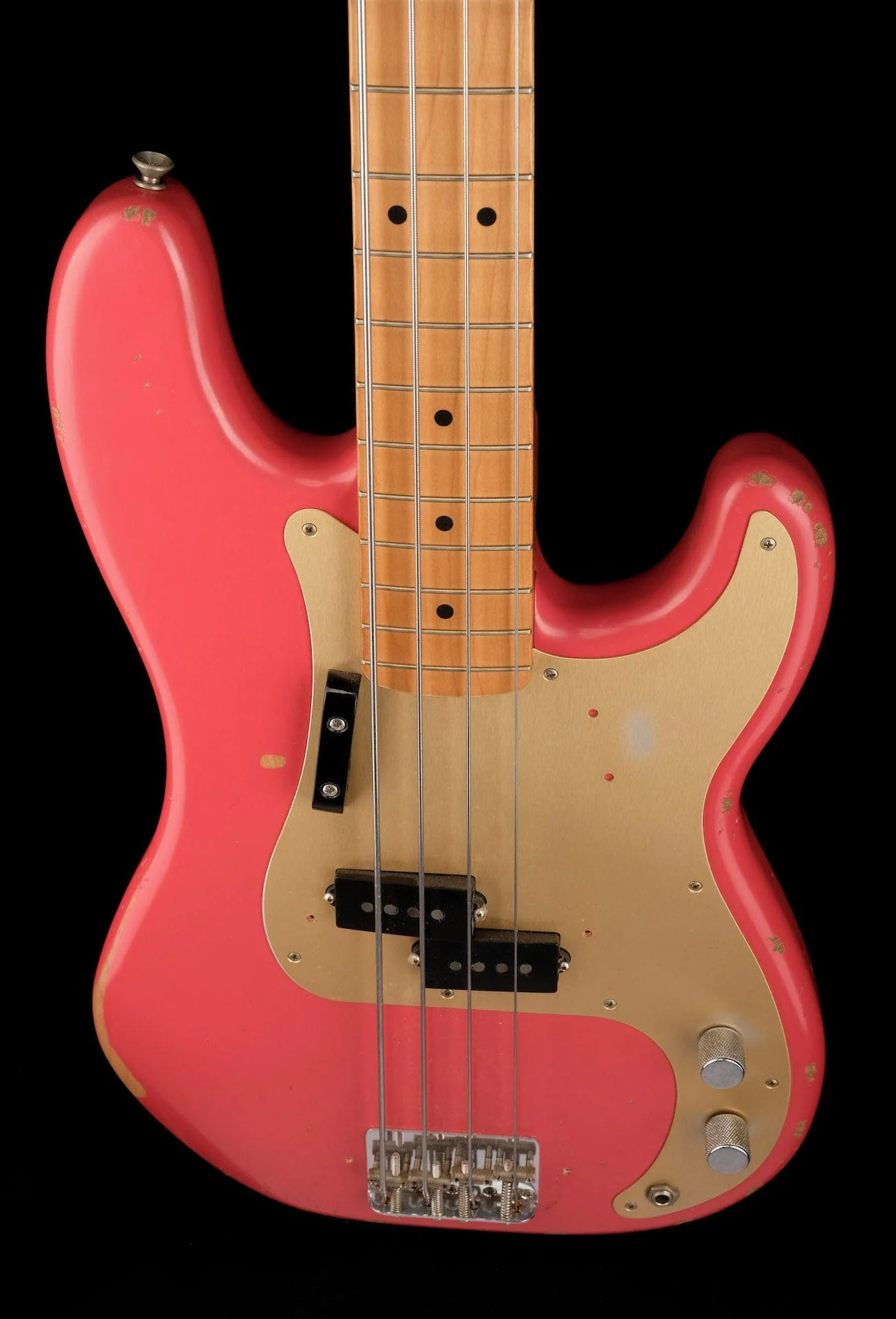Used Fender Roadworn 50's Precision Bass Fiesta Red with Case - Image 4